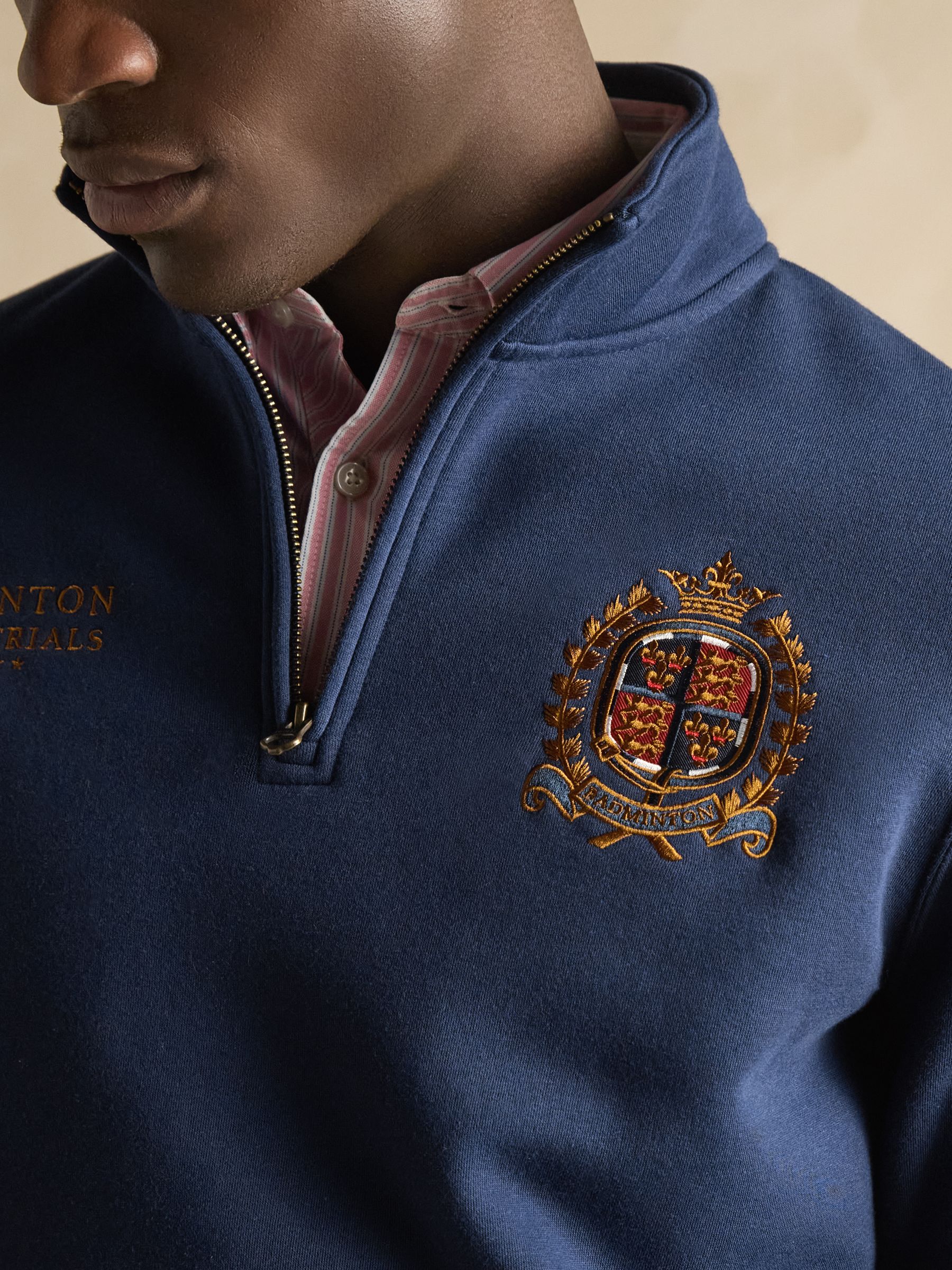 Official Badminton Navy Quarter Zip Sweatshirt - Image 9 of 11