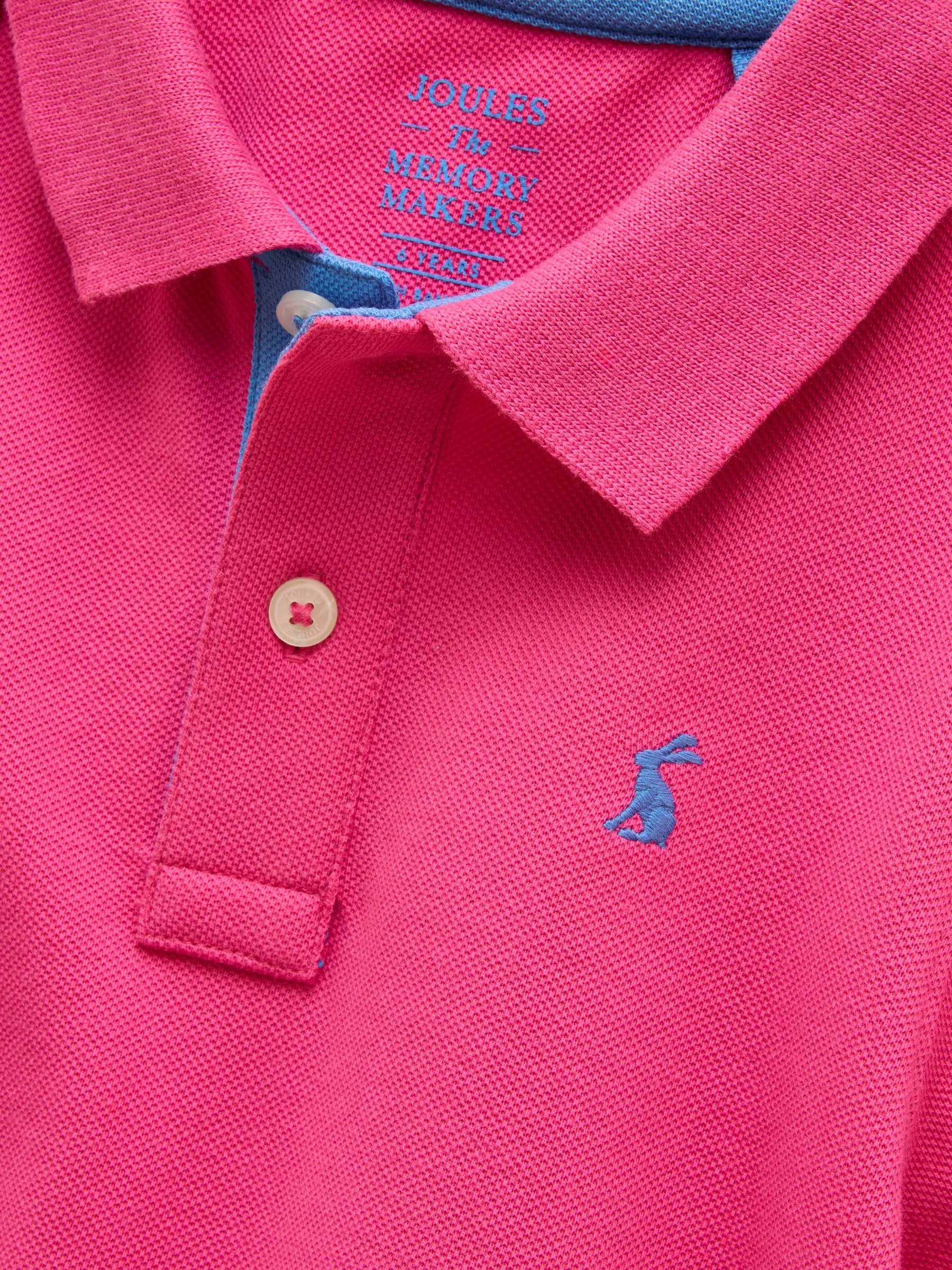 Boys' Woody Bright Pink Cotton Pique Polo Shirt - Image 3 of 6