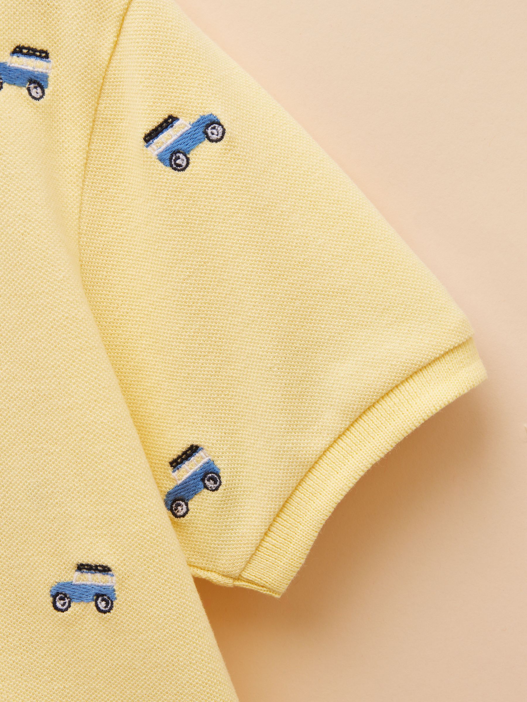 Woody Yellow Cotton Pique Polo Shirt - Image 4 of 4