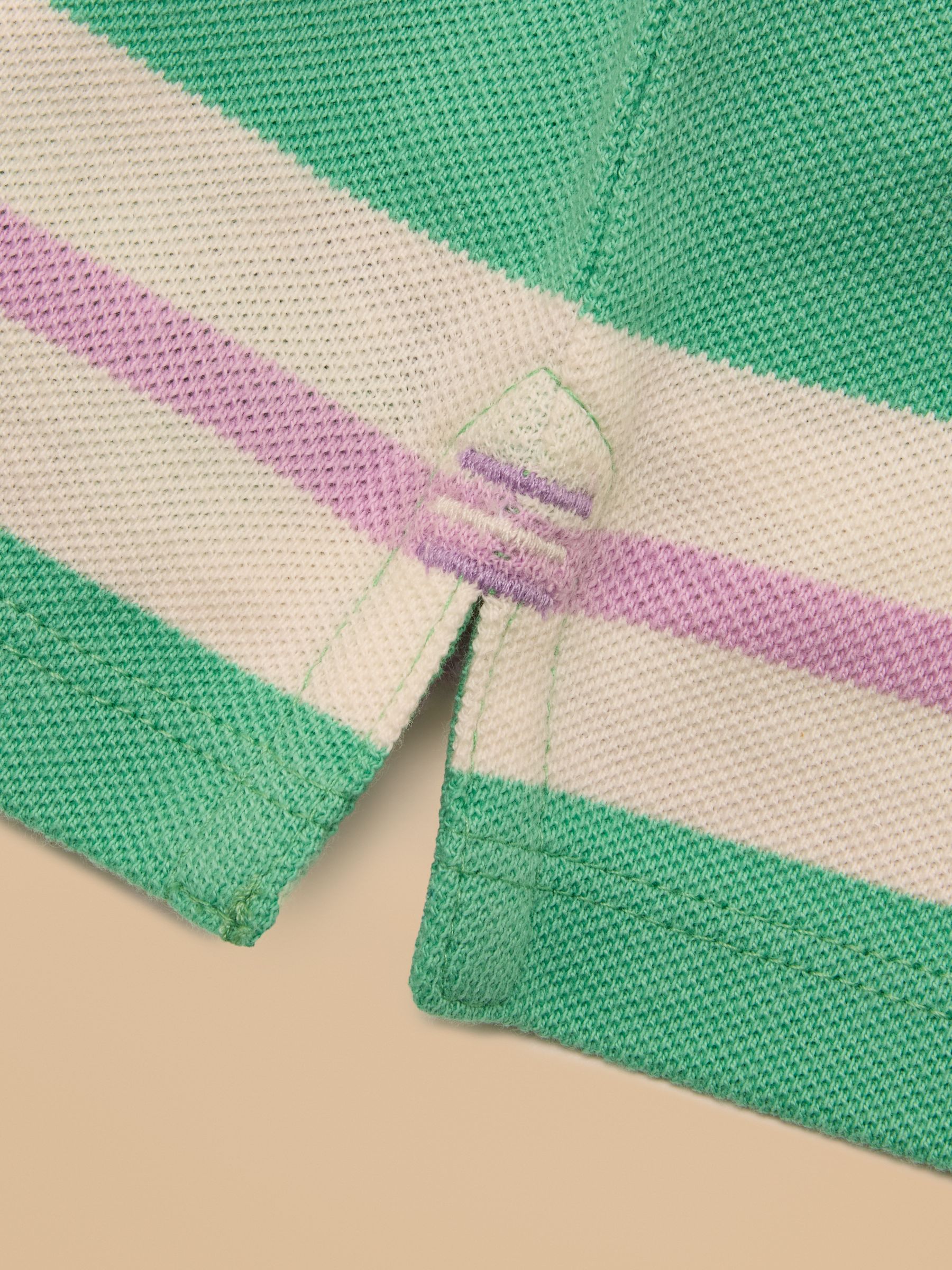 Boys' Woody Green Striped Polo Shirt - Image 4 of 4