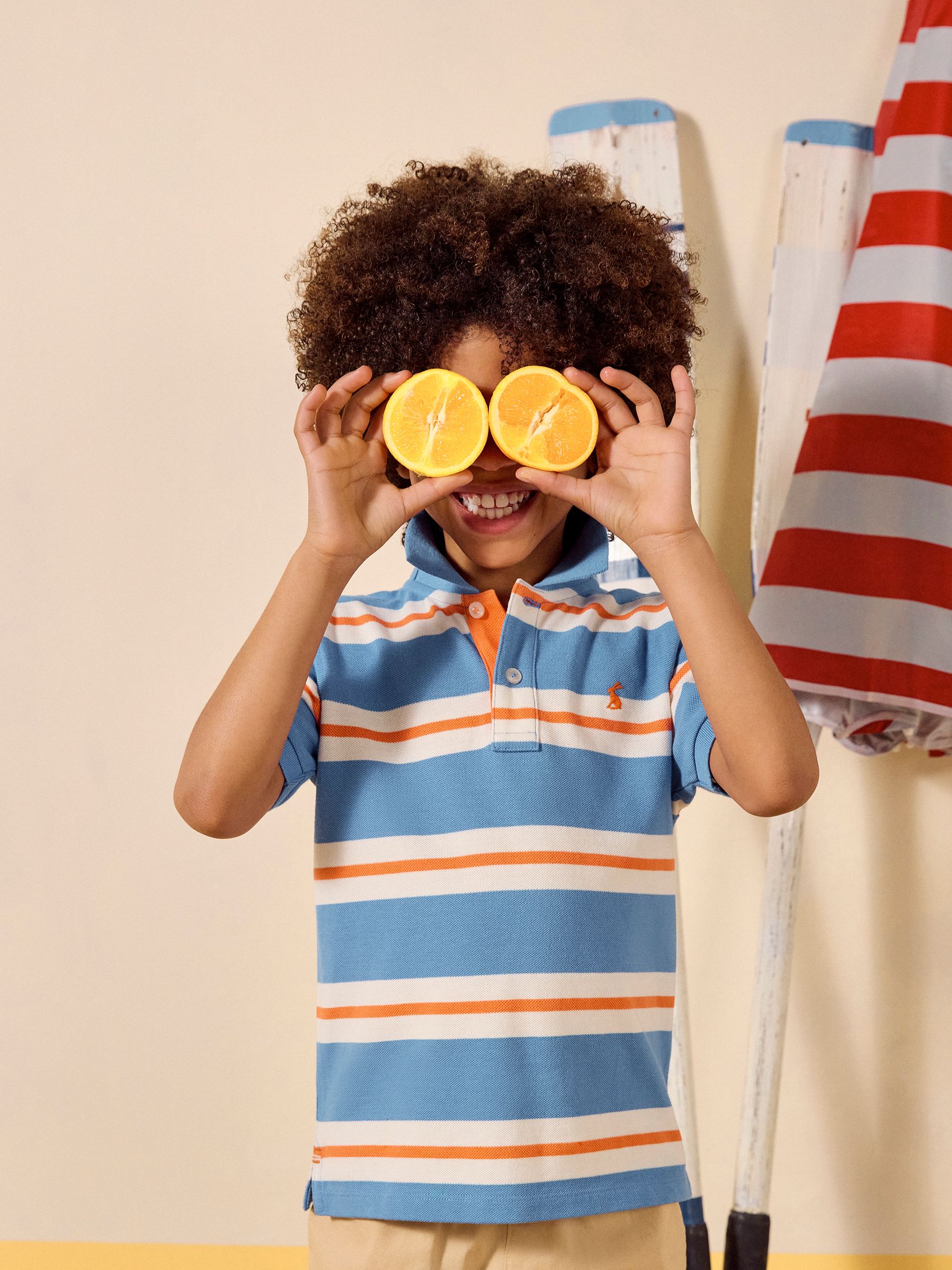 Boys' Woody Blue Striped Polo Shirt - Image 1 of 7