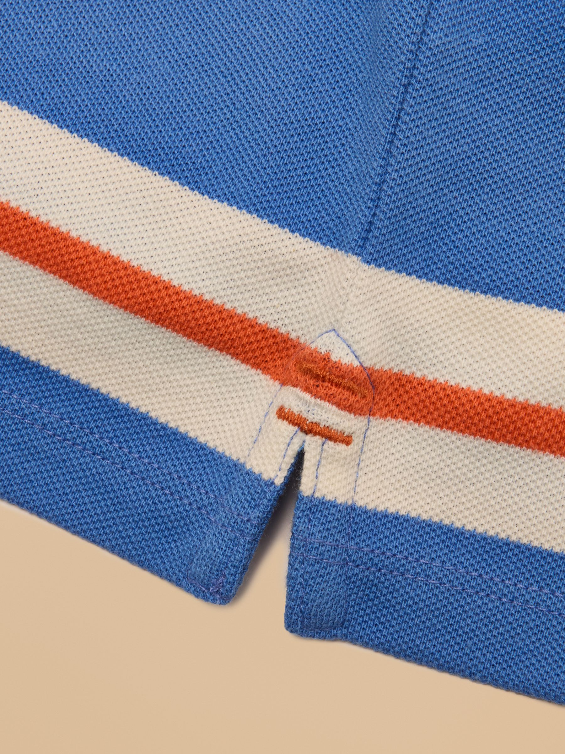 Boys' Woody Blue Striped Polo Shirt - Image 4 of 4 Boys' Woody Blue Striped Polo Shirt - Image 4 of 4