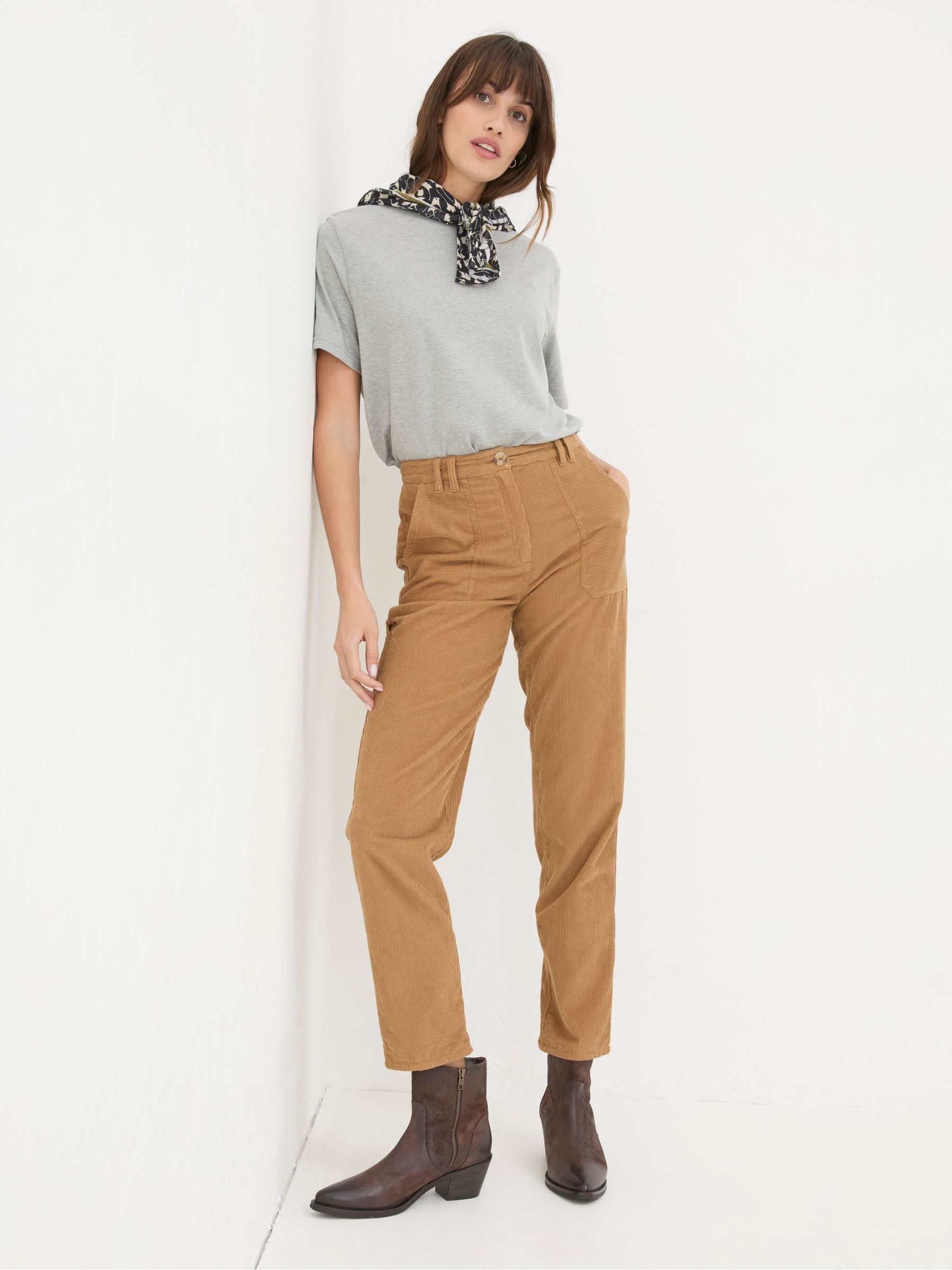 Chesil Brown Mixed Cord Trousers - Image 4 of 6