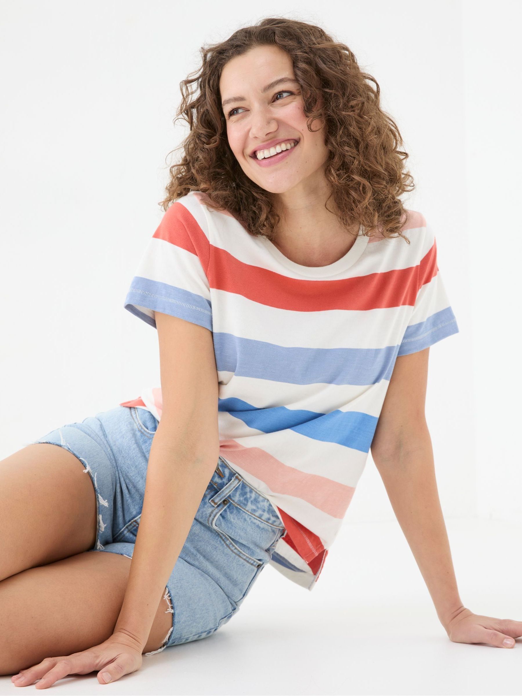 Natalie Blue Stripe T-Shirt - Image 3 of 5