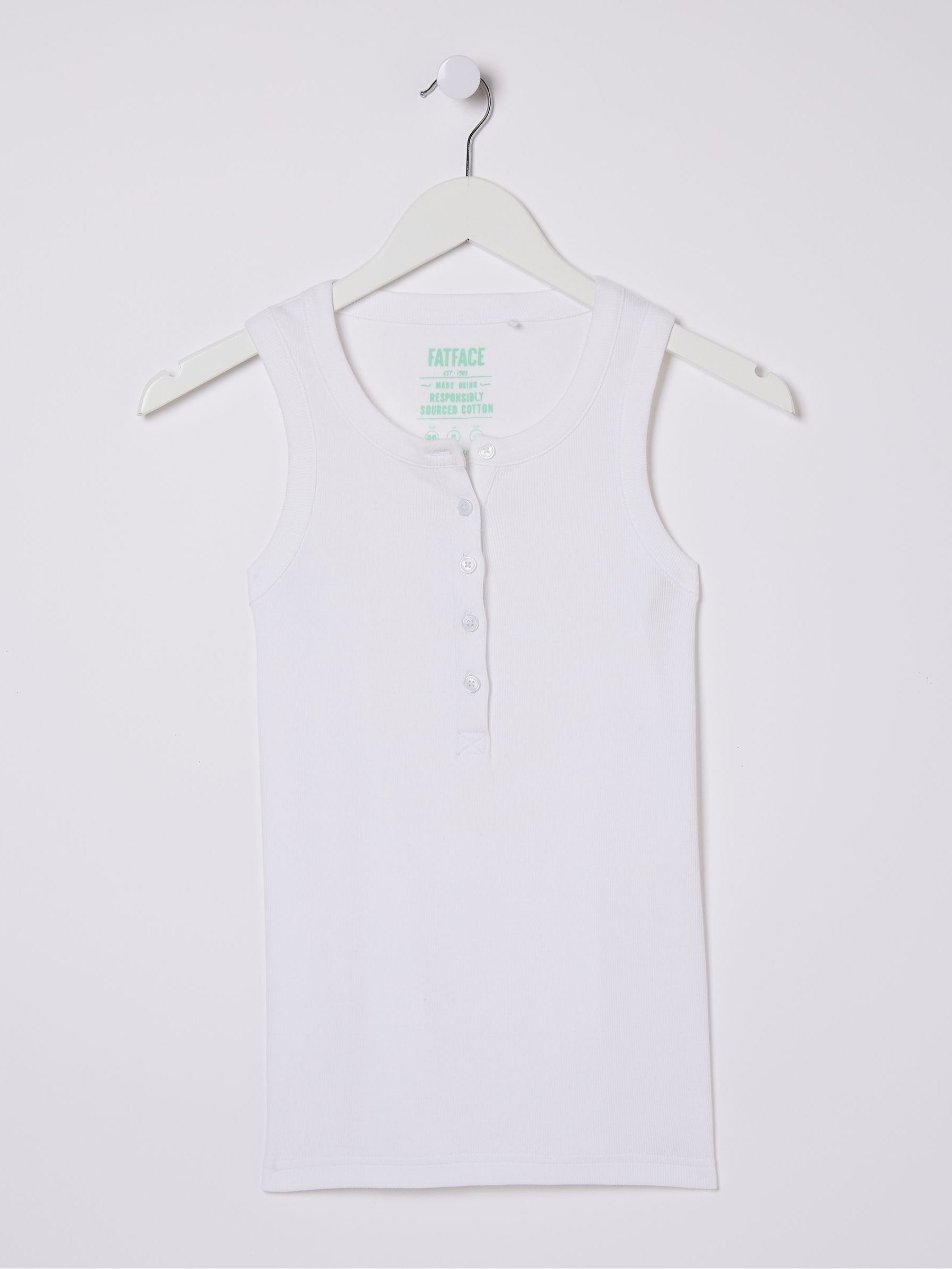 Rachel White Ribbed Vest - Image 1 of 1