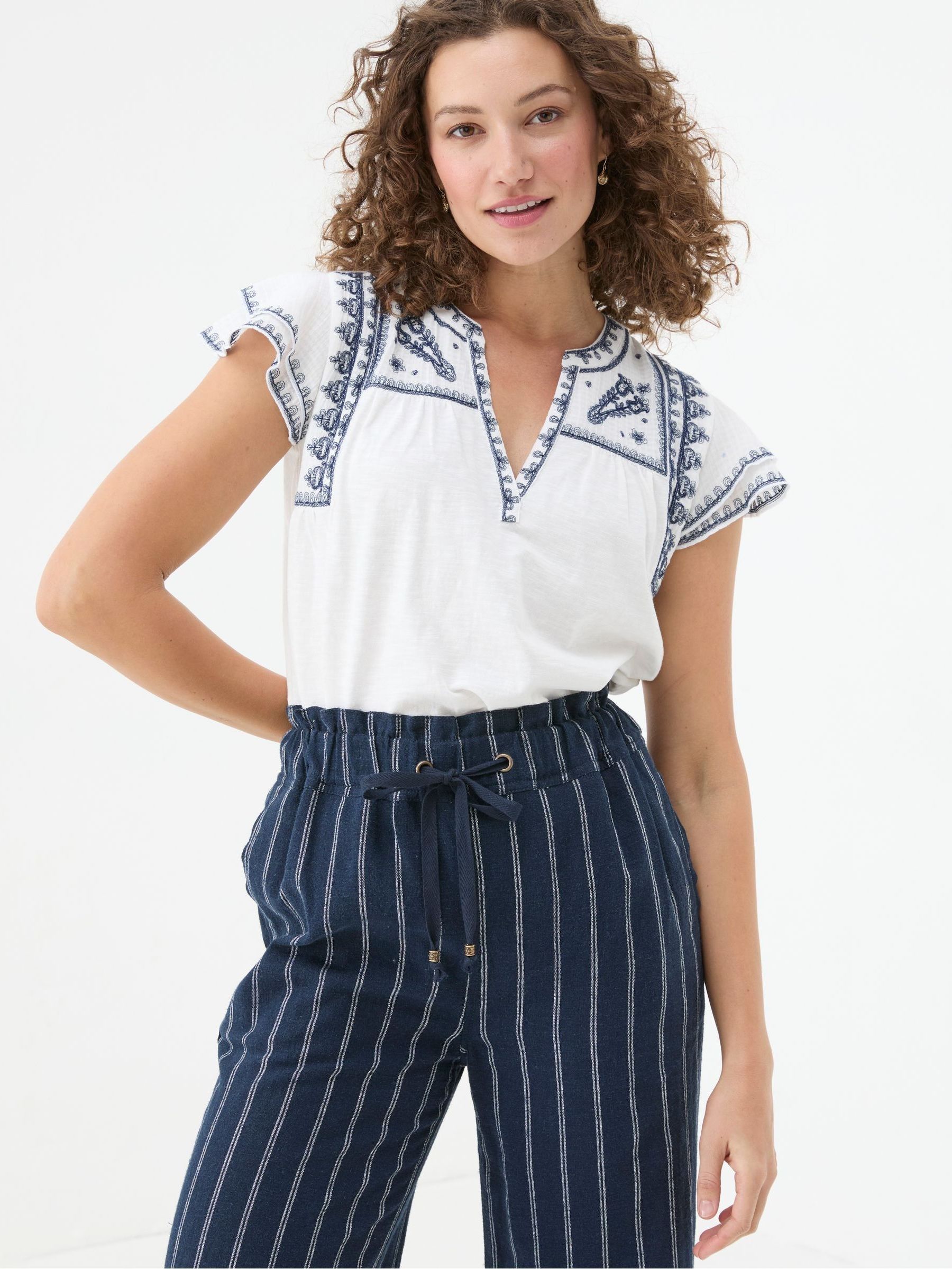 Mabel Cream Embroidered Top - Image 1 of 5