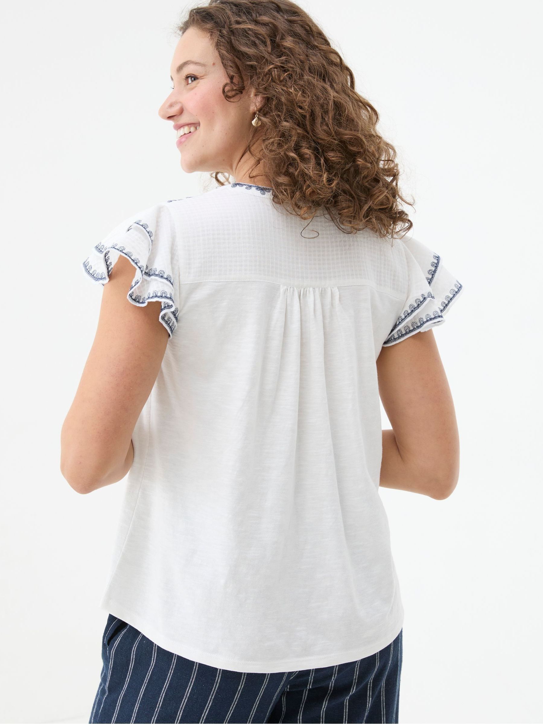 Mabel Cream Embroidered Top - Image 2 of 5