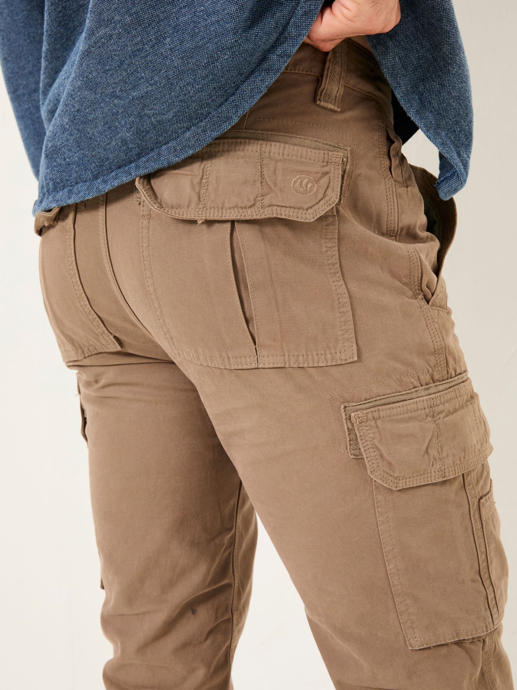 Breakyard Natural Dark Natural Cargo Trousers - Image 3 of 5