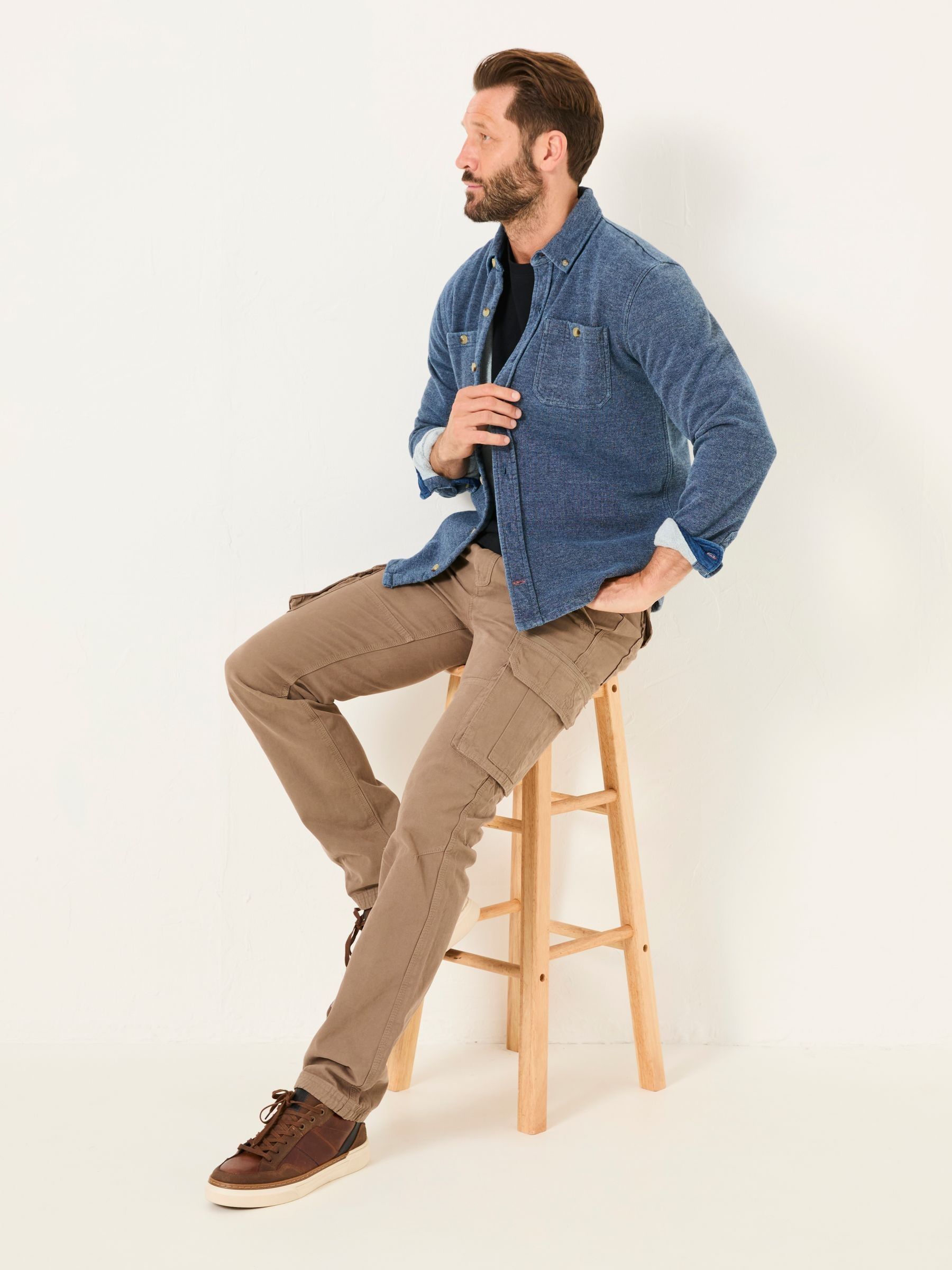 Breakyard Natural Dark Natural Cargo Trousers - Image 4 of 5