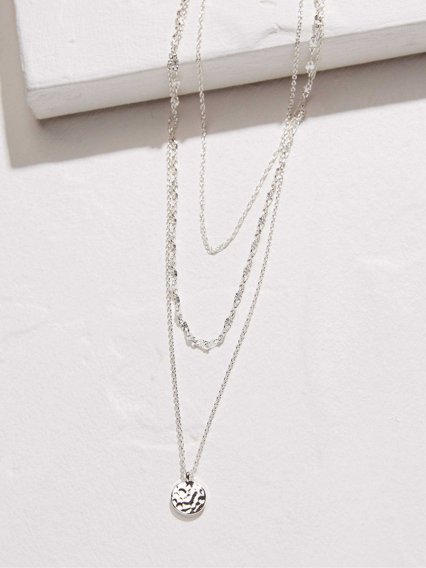 Silver Tone Stacked Necklace - Image 2 of 2