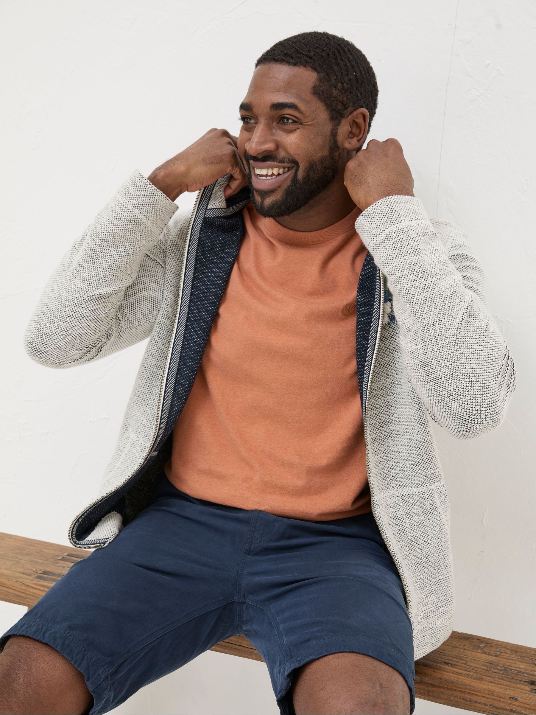Aloa Natural 100% Cotton Woolacombe Zip-Up Hoodie - Image 3 of 5