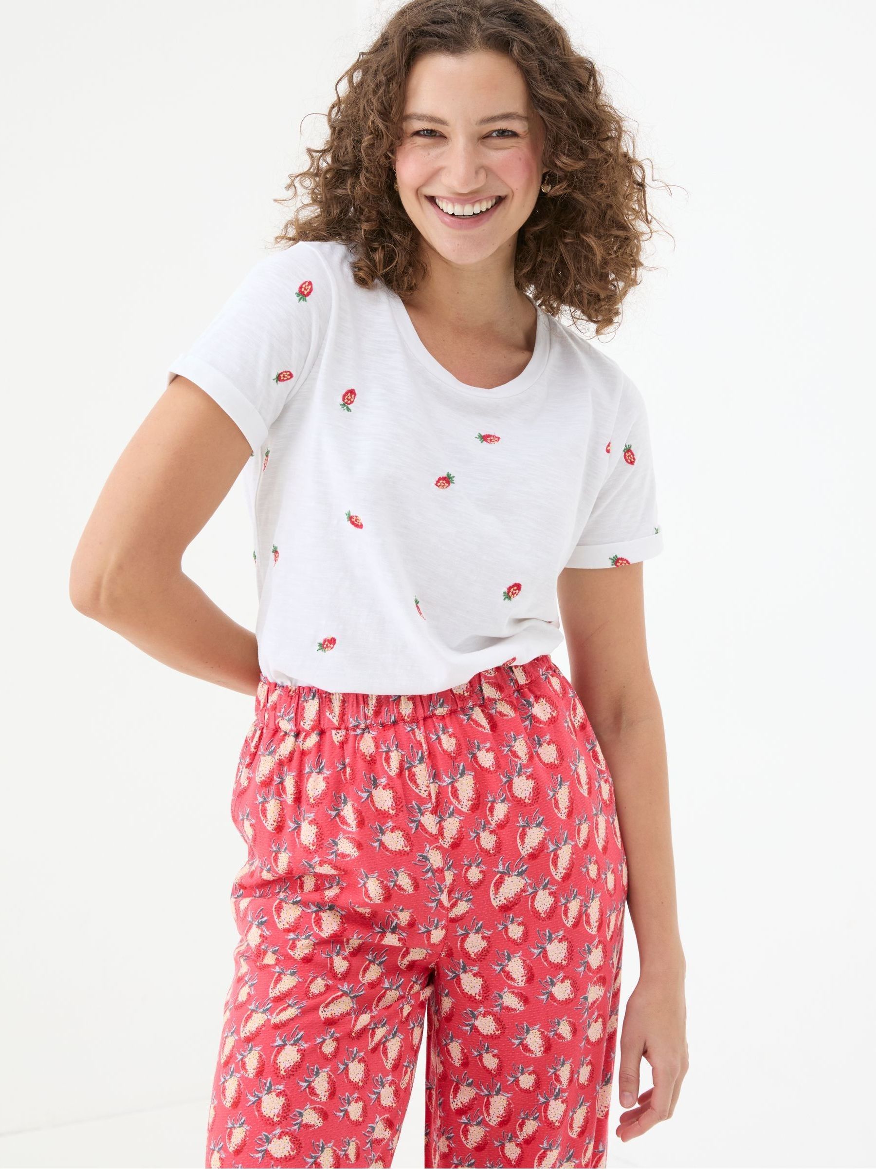 Natalie White Strawberry T-Shirt - Image 1 of 6