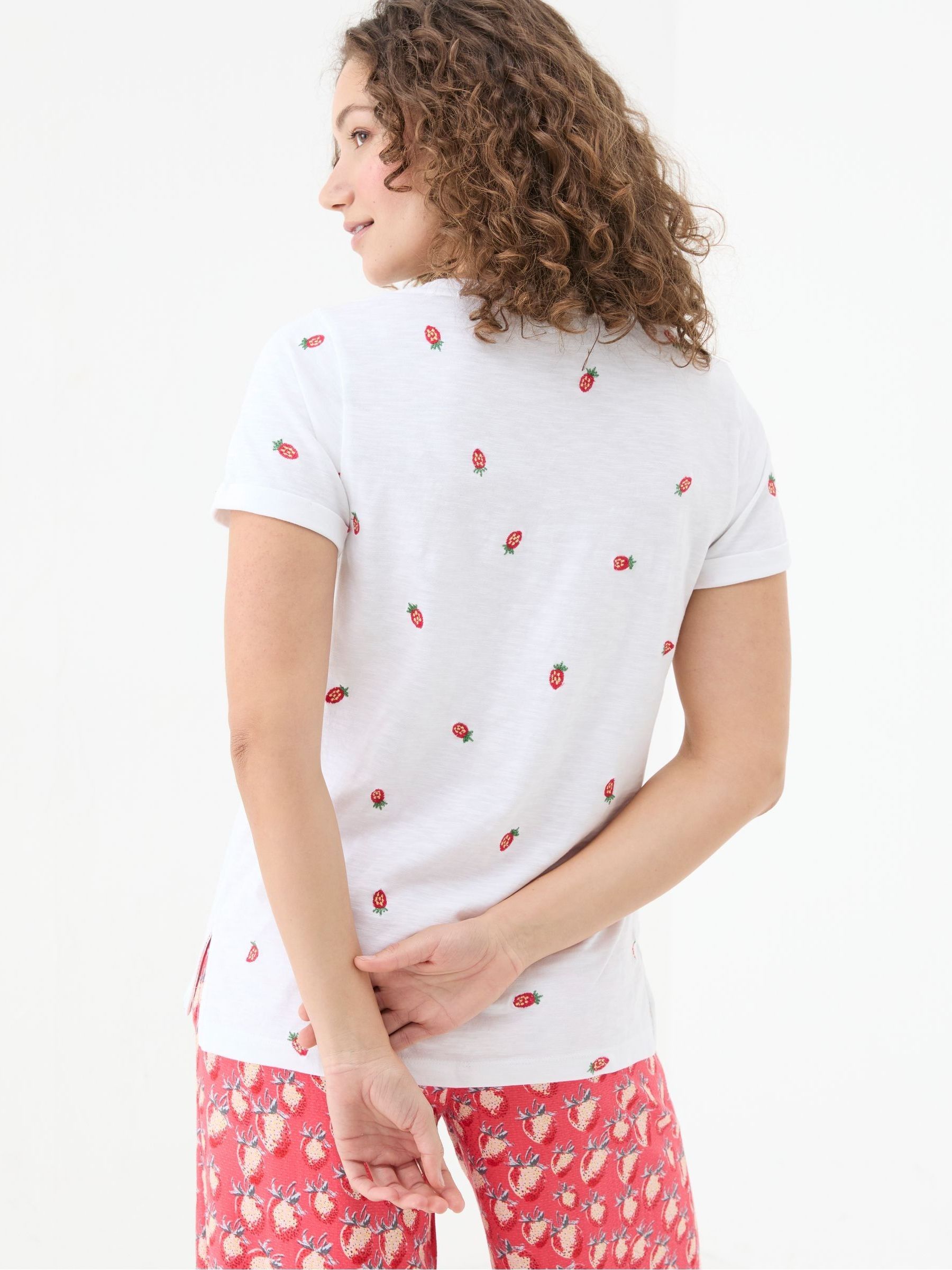 Natalie White Strawberry T-Shirt - Image 2 of 6 Natalie White Strawberry T-Shirt - Image 2 of 6