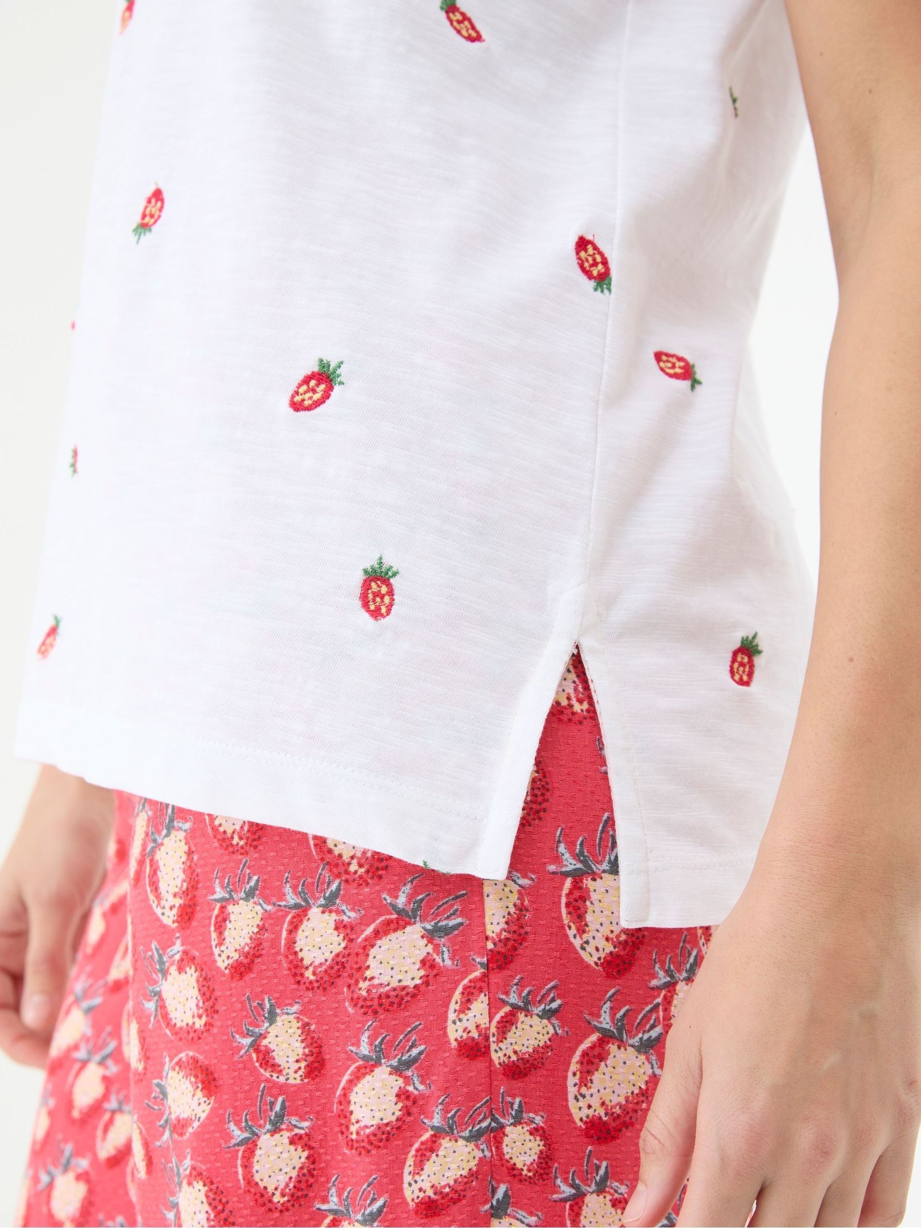 Natalie White Strawberry T-Shirt - Image 5 of 6