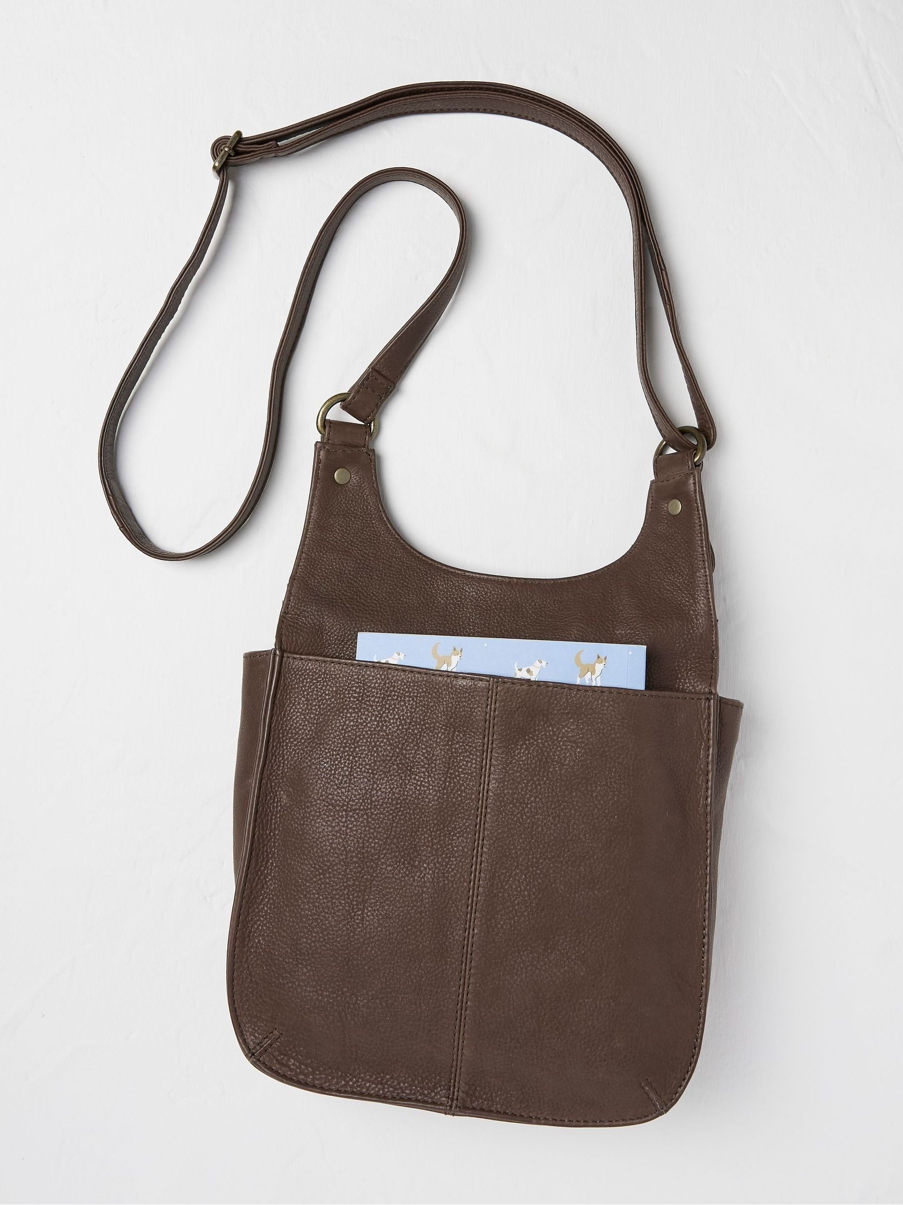 Anna Brown Oiled Leather Crossbody Bag - Image 2 of 2