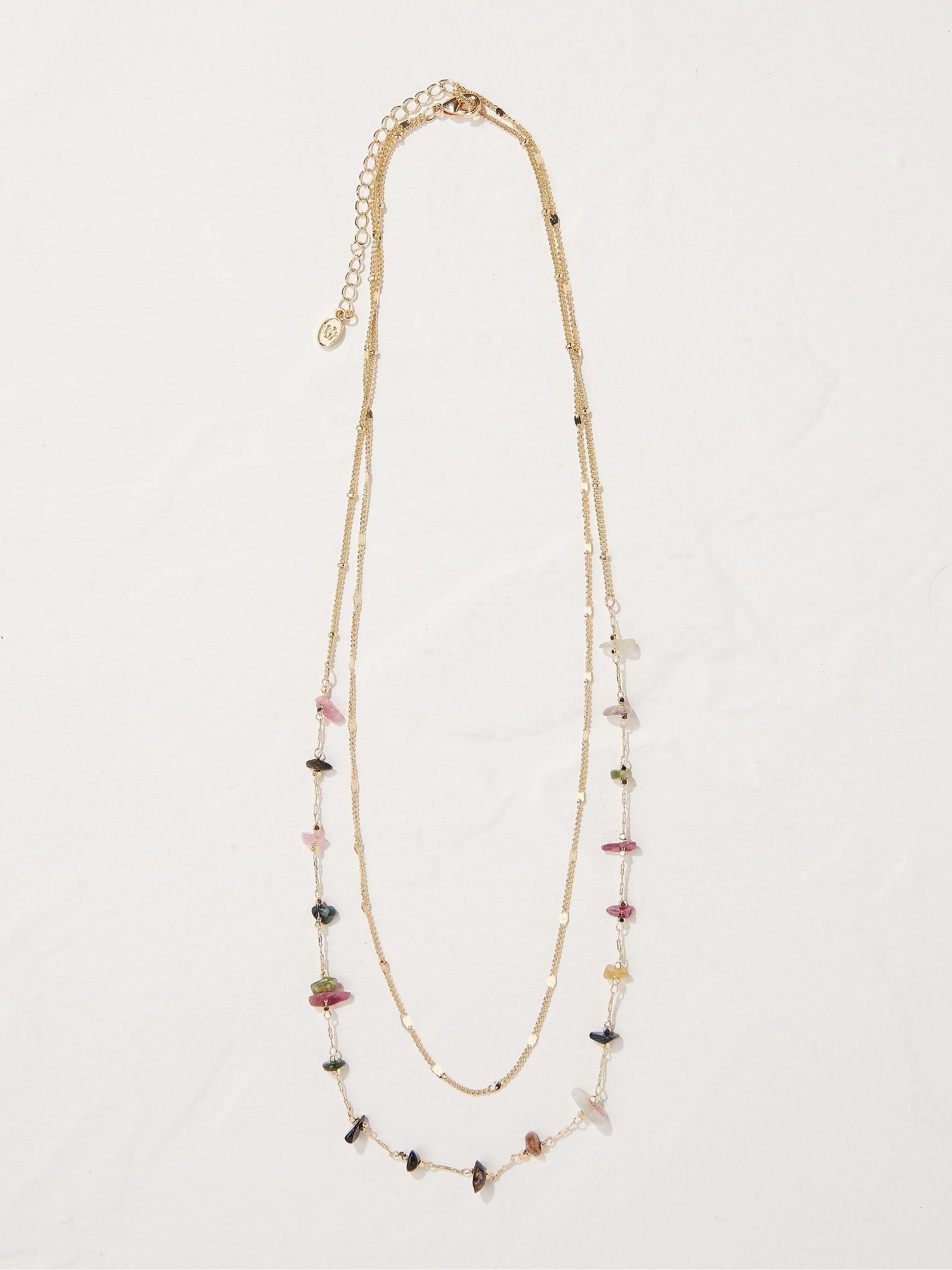 Semi Multi Precious Layered Necklace - Image 1 of 1