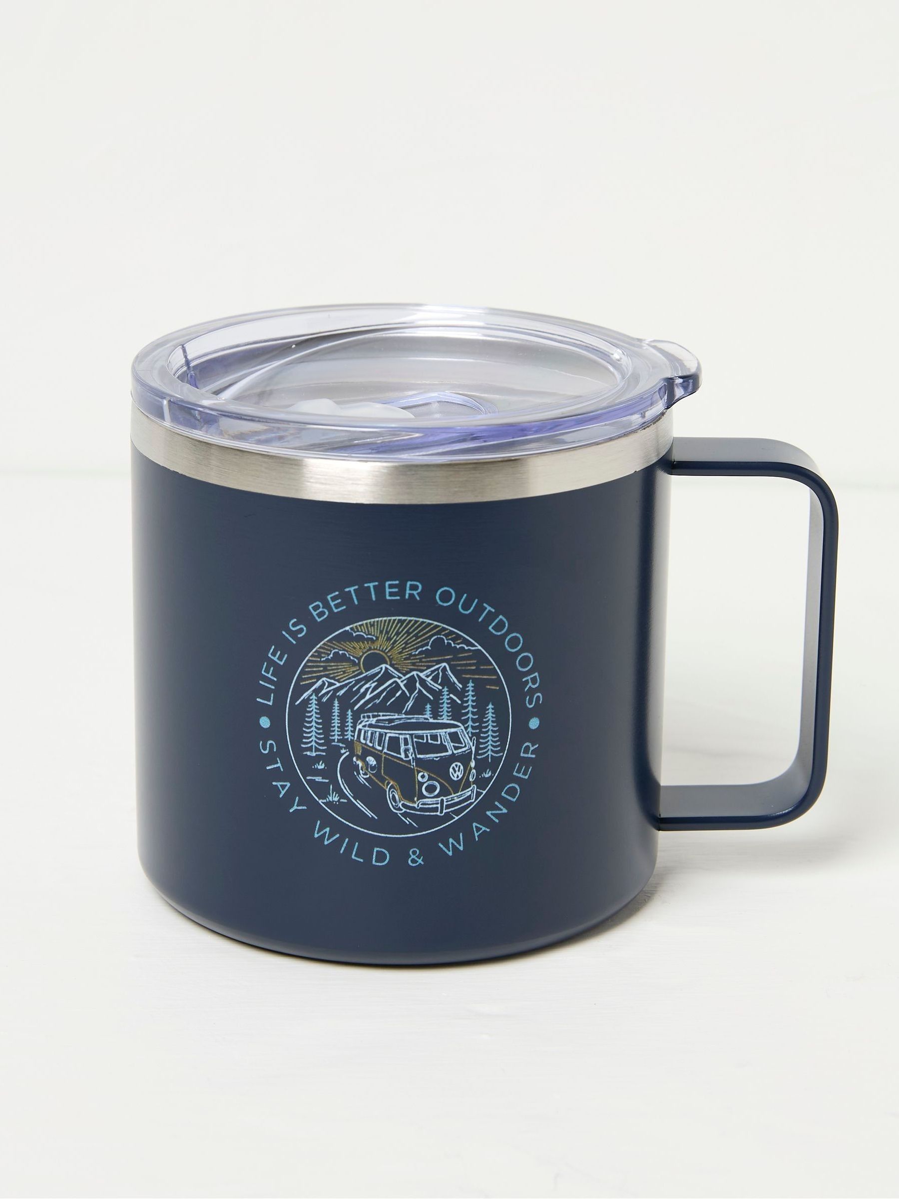 Blue VW Camper Travel Mug - Image 1 of 2