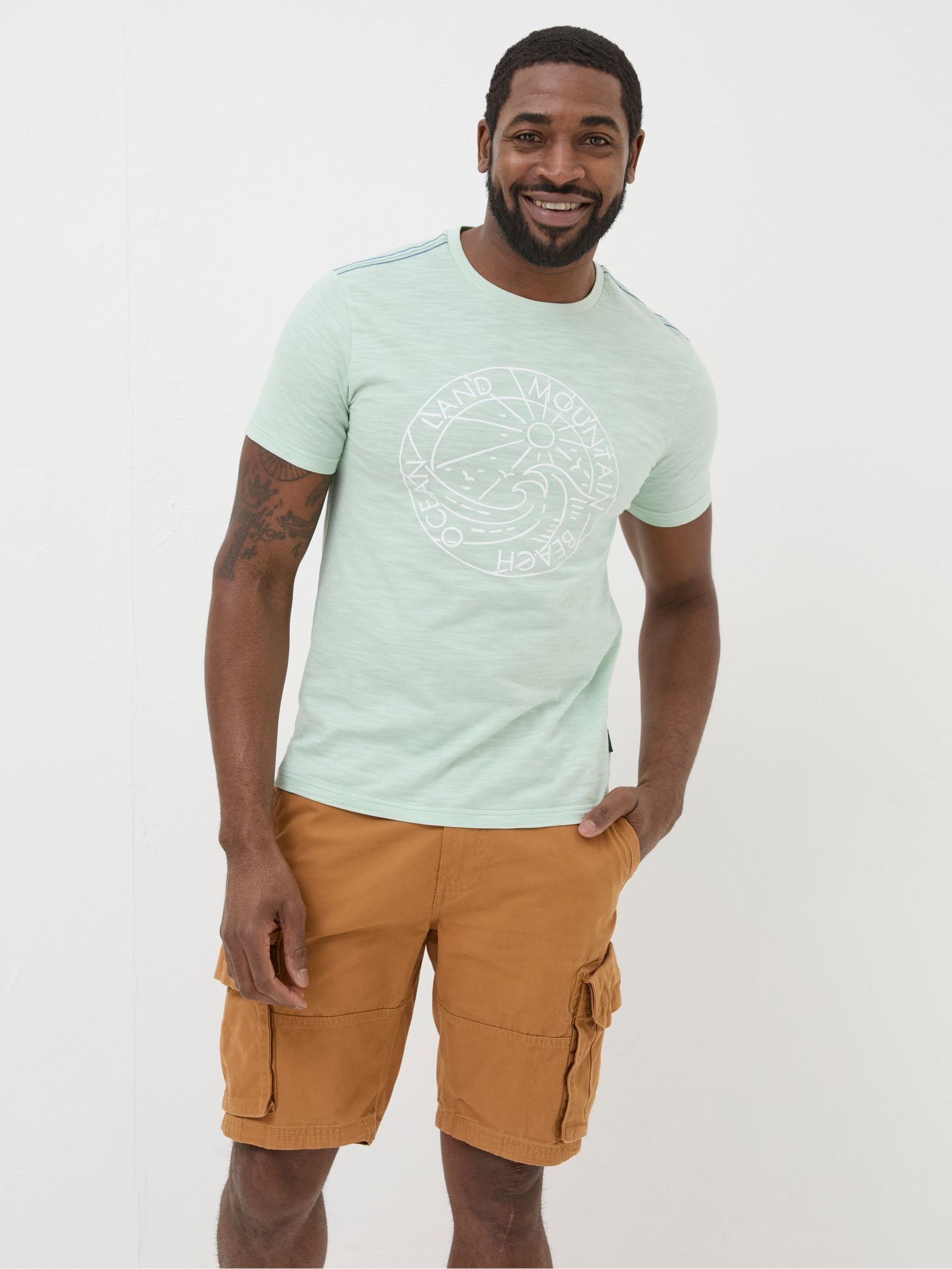 Aloa Light Green Sea Circle T-Shirt - Image 1 of 4