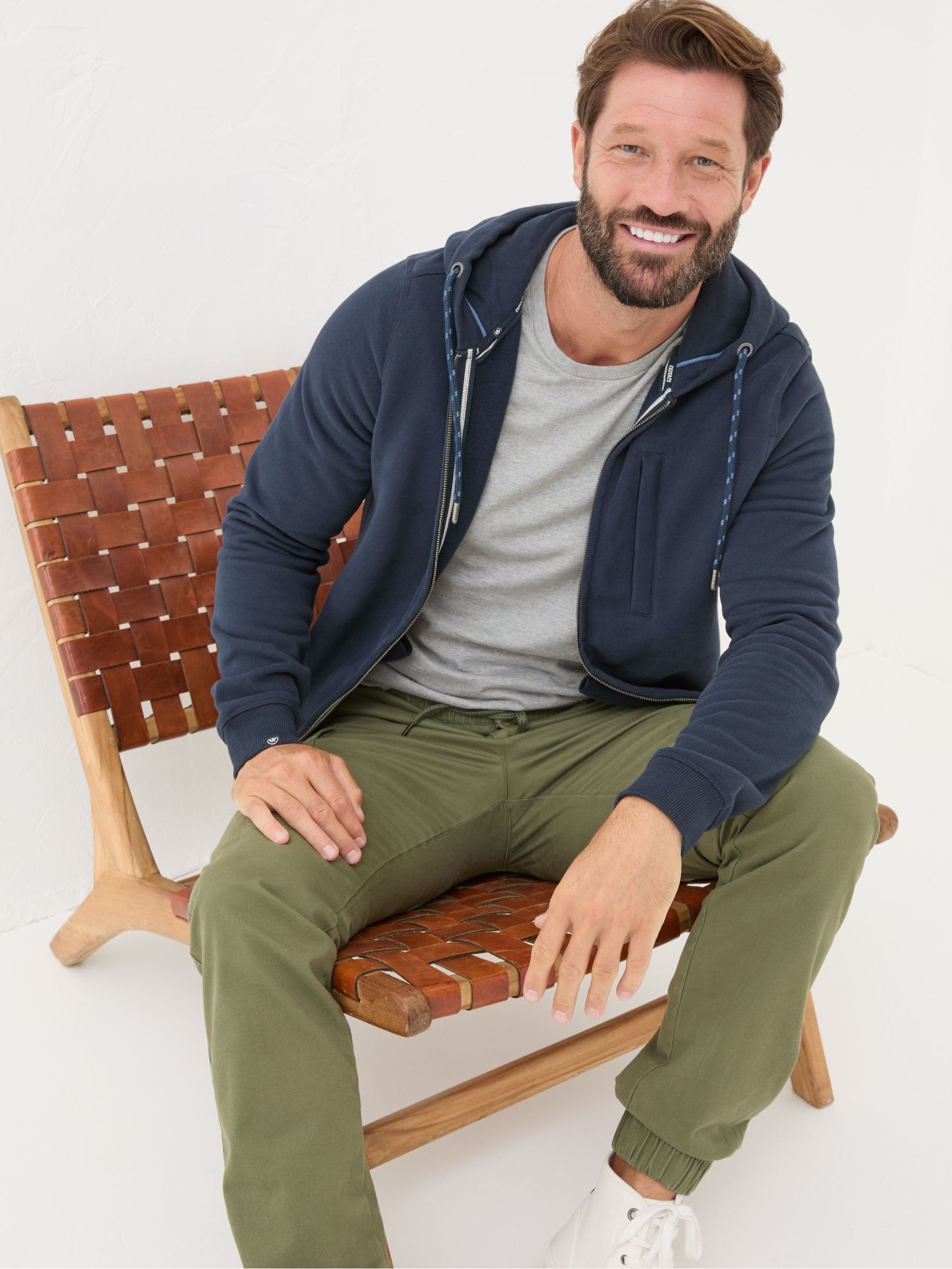 Brooke Navy Blue Zip Through Hoodie - Image 4 of 6