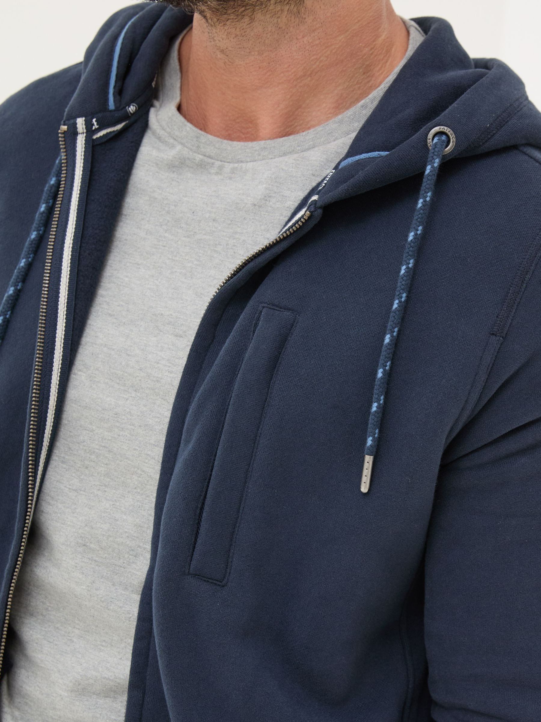 Brooke Navy Blue Zip Through Hoodie | FatFace