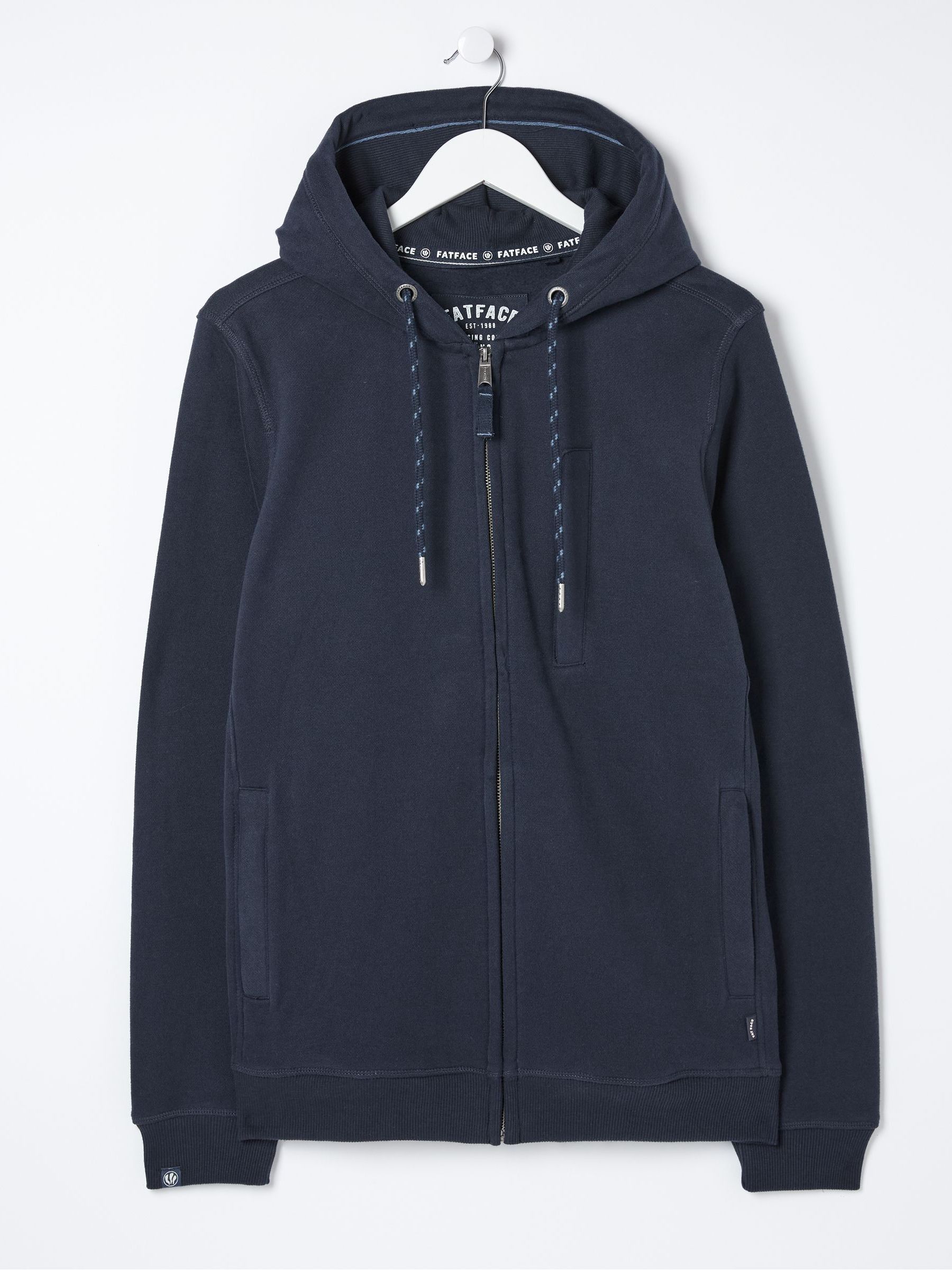 Brooke Navy Blue Zip Through Hoodie | FatFace