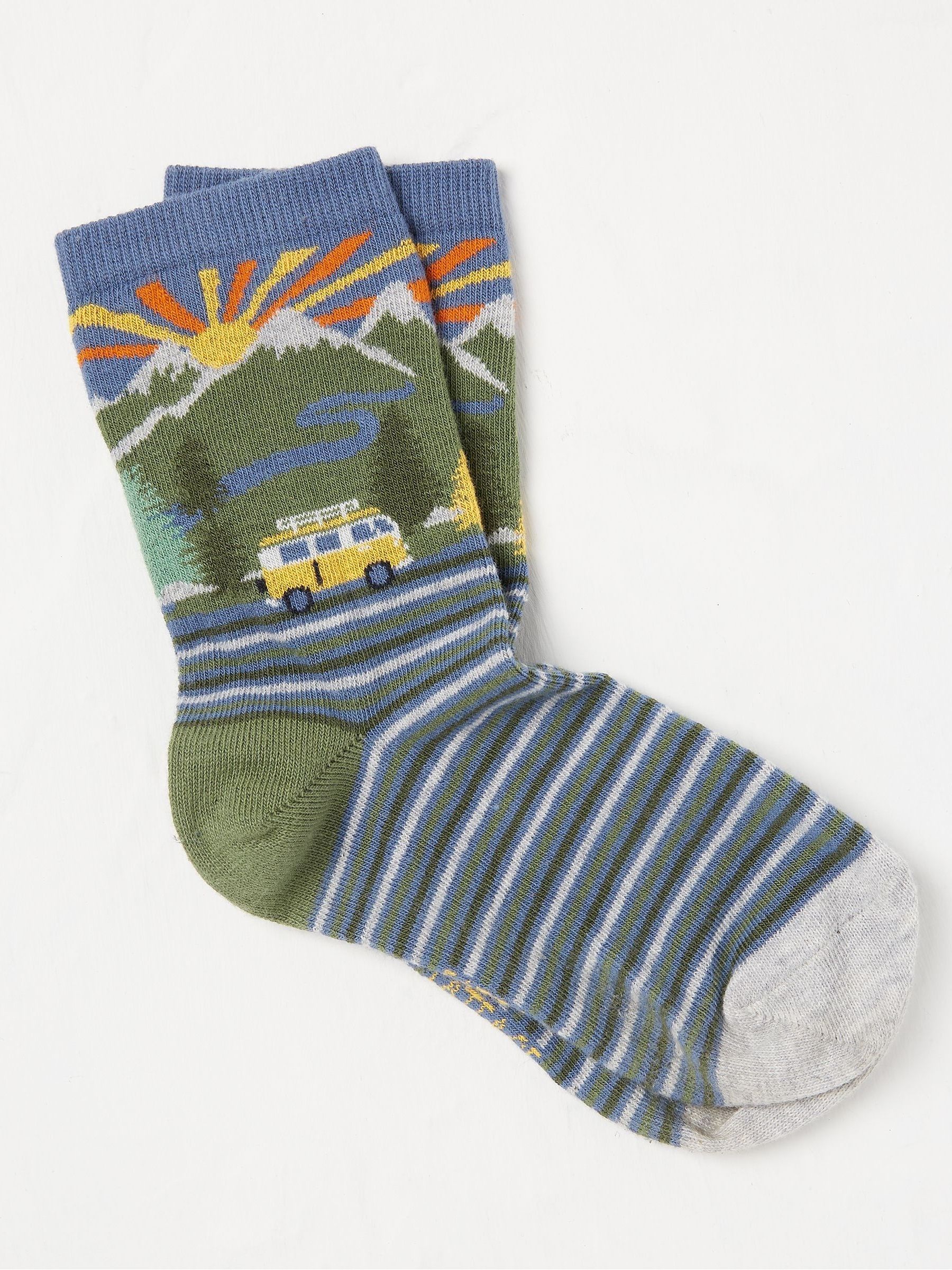 Navy Blue Stripe Van Kids' Socks 1 Pack - Image 1 of 1