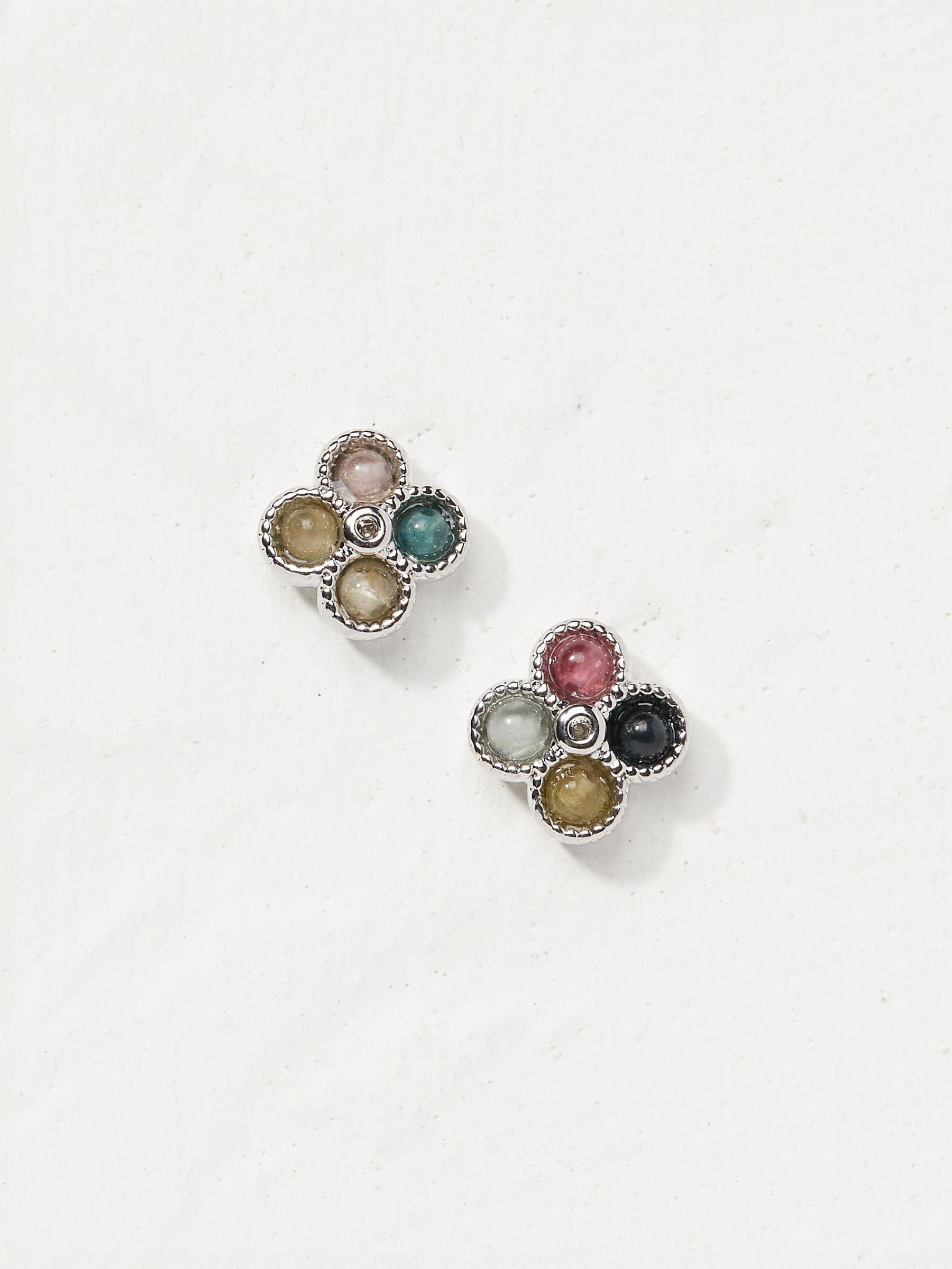Multi Semi Precious Studs Earrings - Image 2 of 2 Multi Semi Precious Studs Earrings - Image 2 of 2