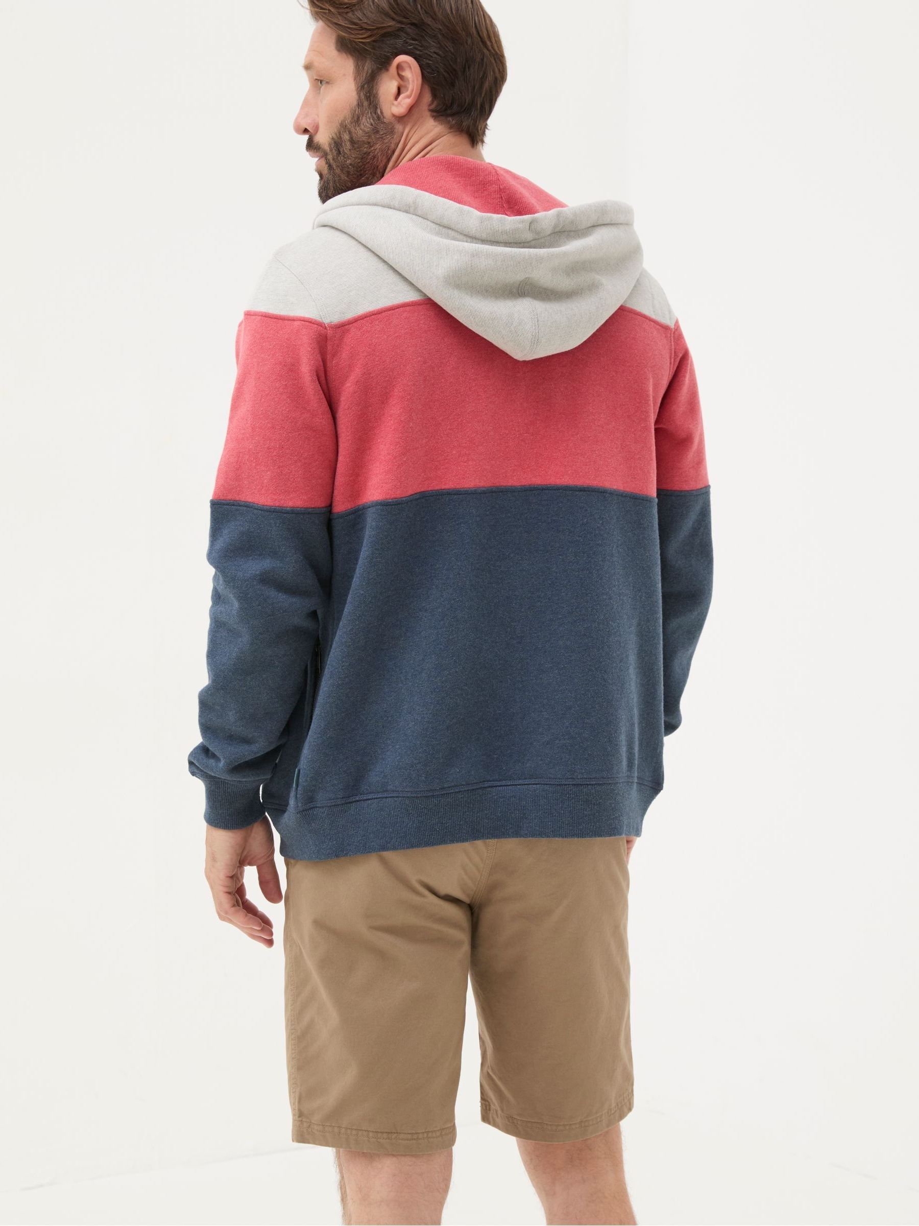 Brooke Red Cut And Sew Zip Through 100% Cotton Hoodie