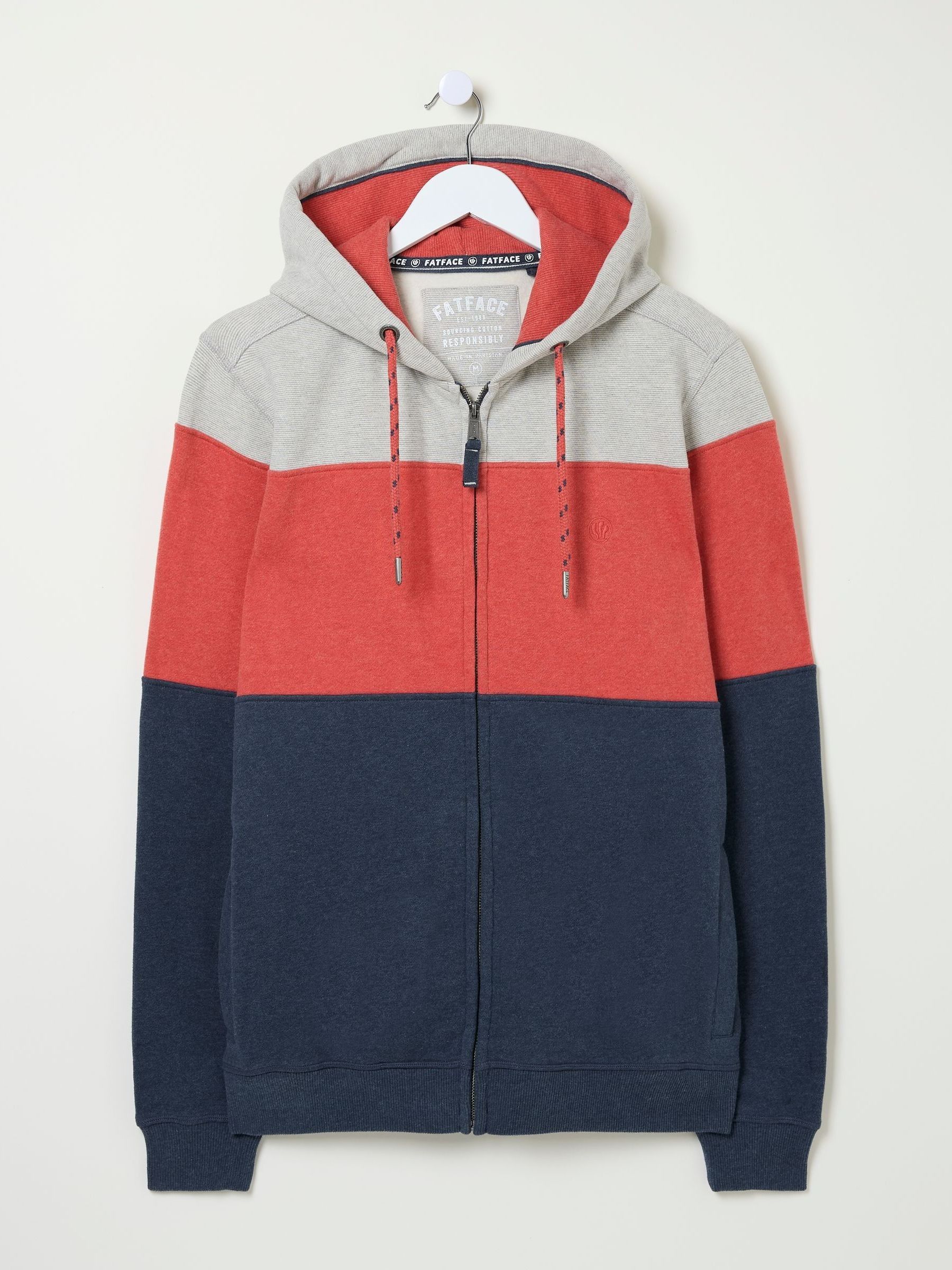 Brooke Red Cut And Sew Zip Through 100% Cotton Hoodie - Image 7 of 7 Brooke Red Cut And Sew Zip Through 100% Cotton Hoodie - Image 7 of 7