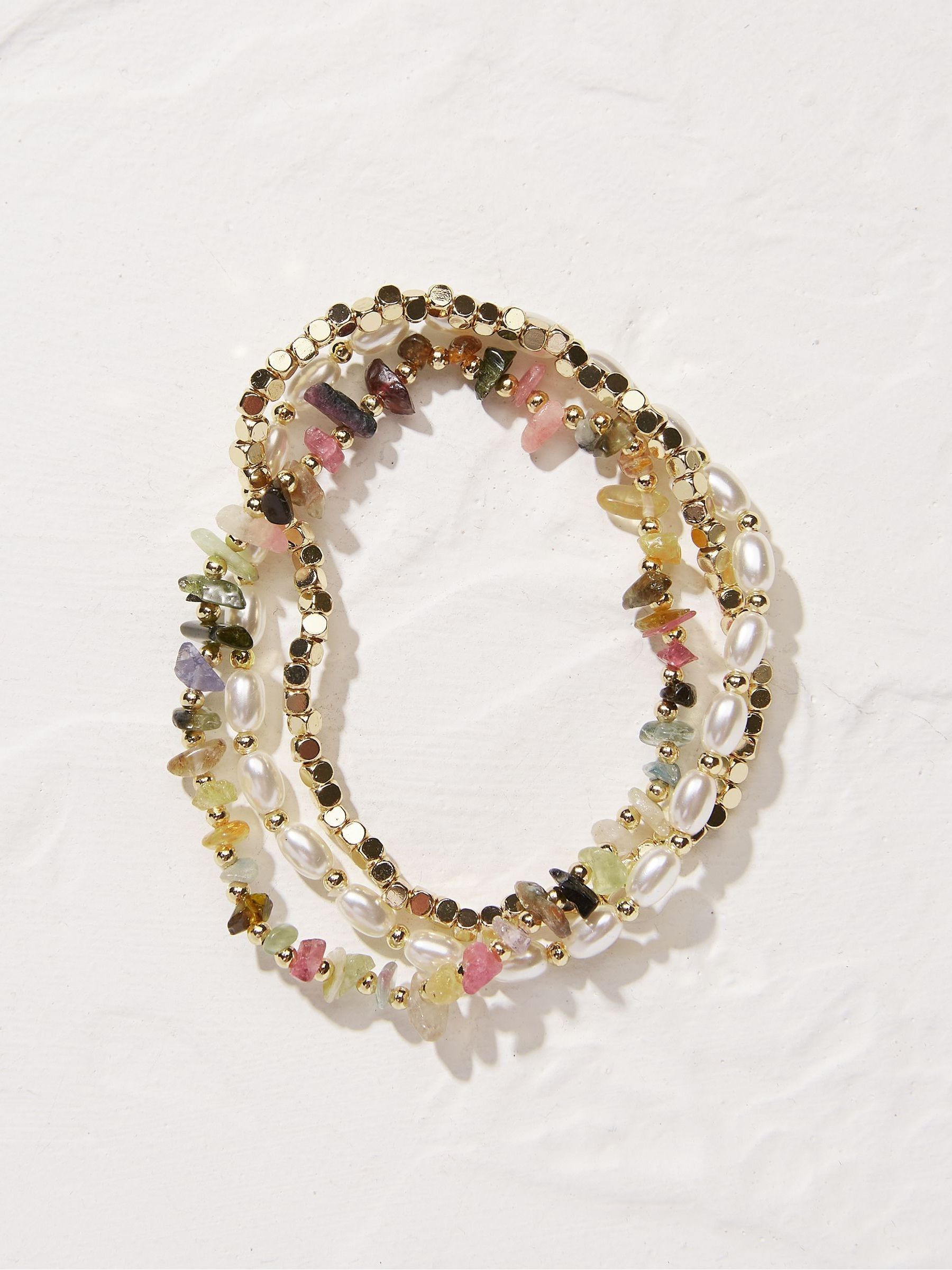 Semi Multi Precious Stretch Bracelet - Image 2 of 3