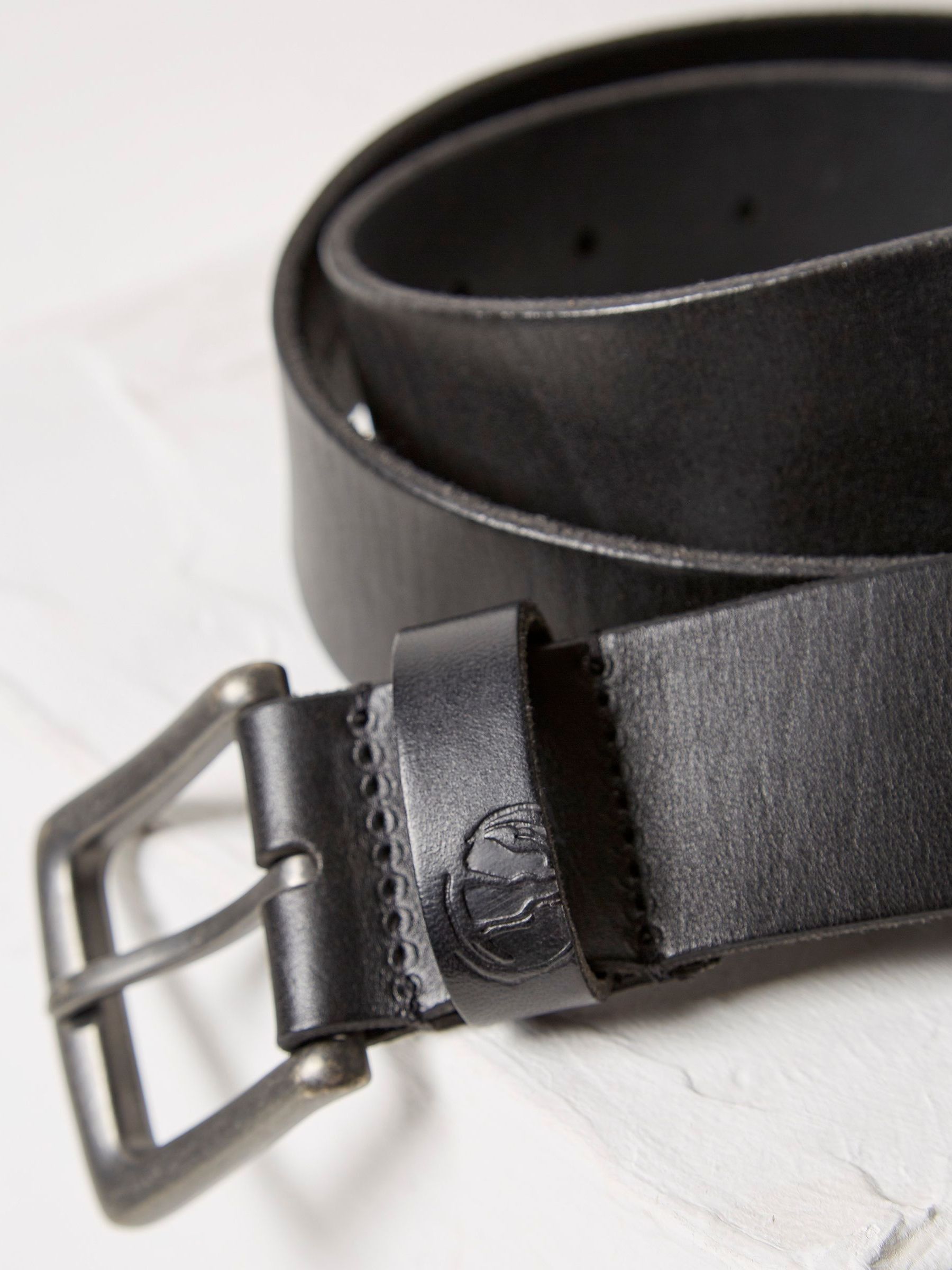 Black Italian Leather Belt - Image 2 of 3