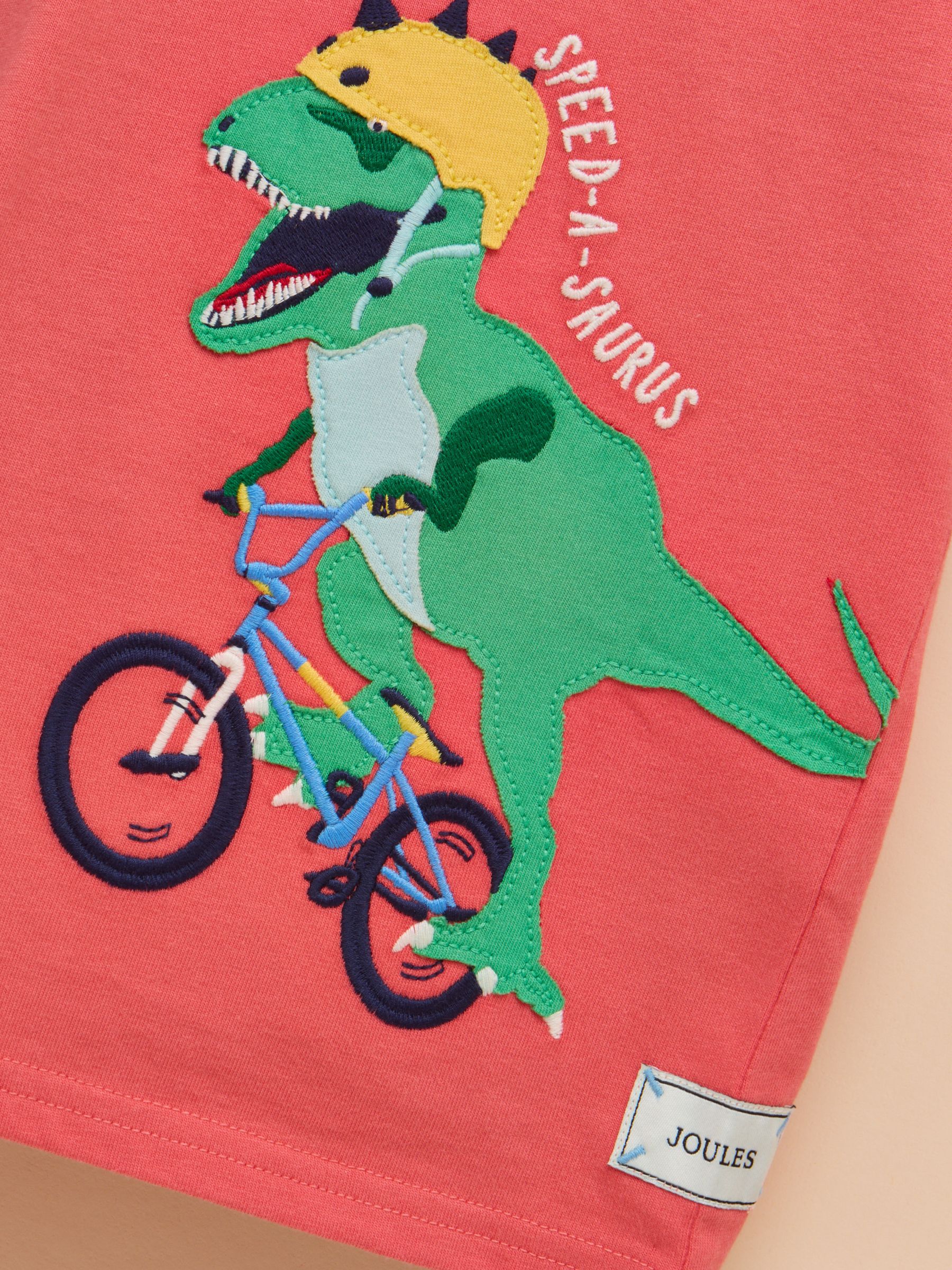 Archie Red Cotton Short Sleeve Applique T-Shirt - Image 4 of 4