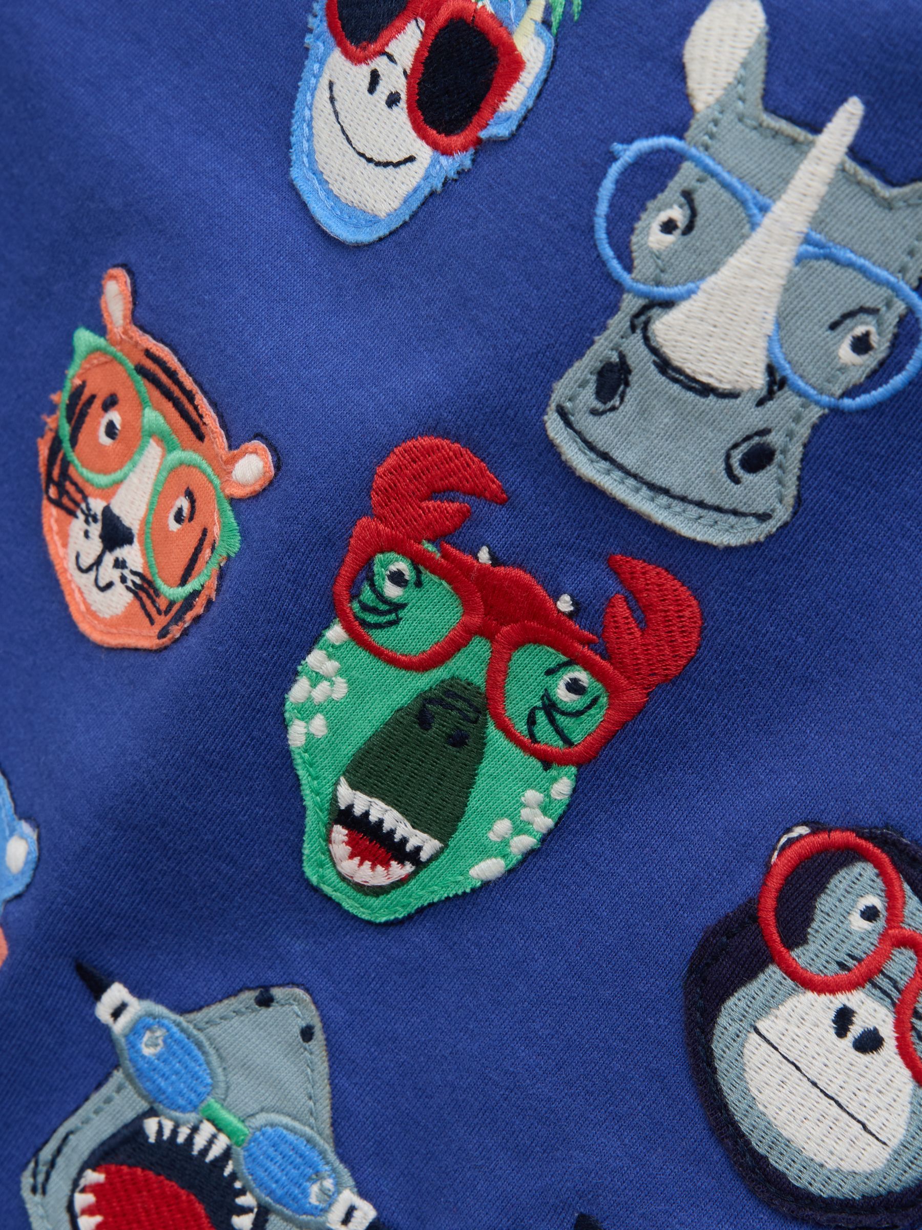 Archie Blue Cotton Short Sleeve Applique T-Shirt - Image 3 of 4