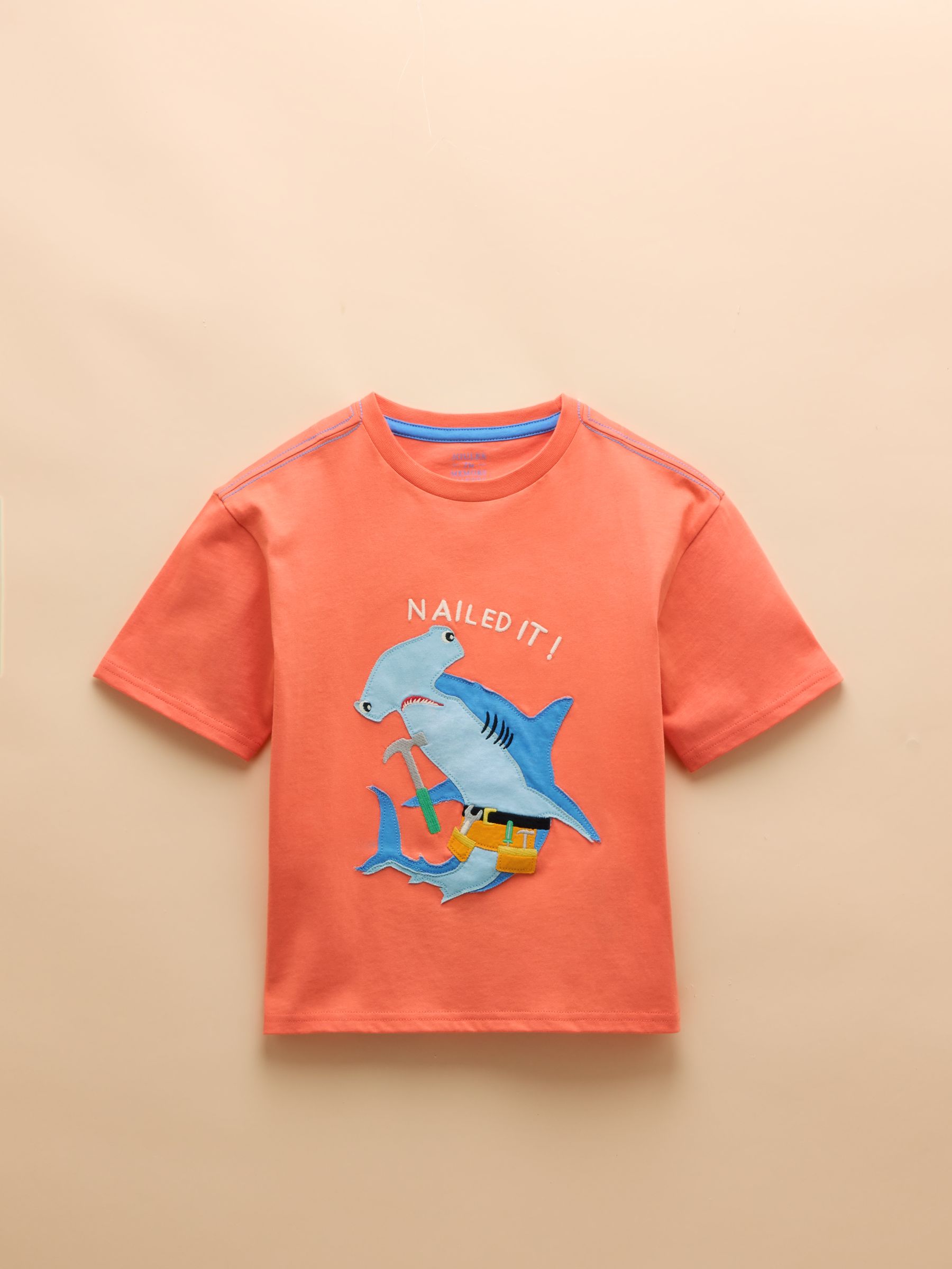 Archie Orange Cotton Short Sleeve Applique T-Shirt - Image 1 of 4