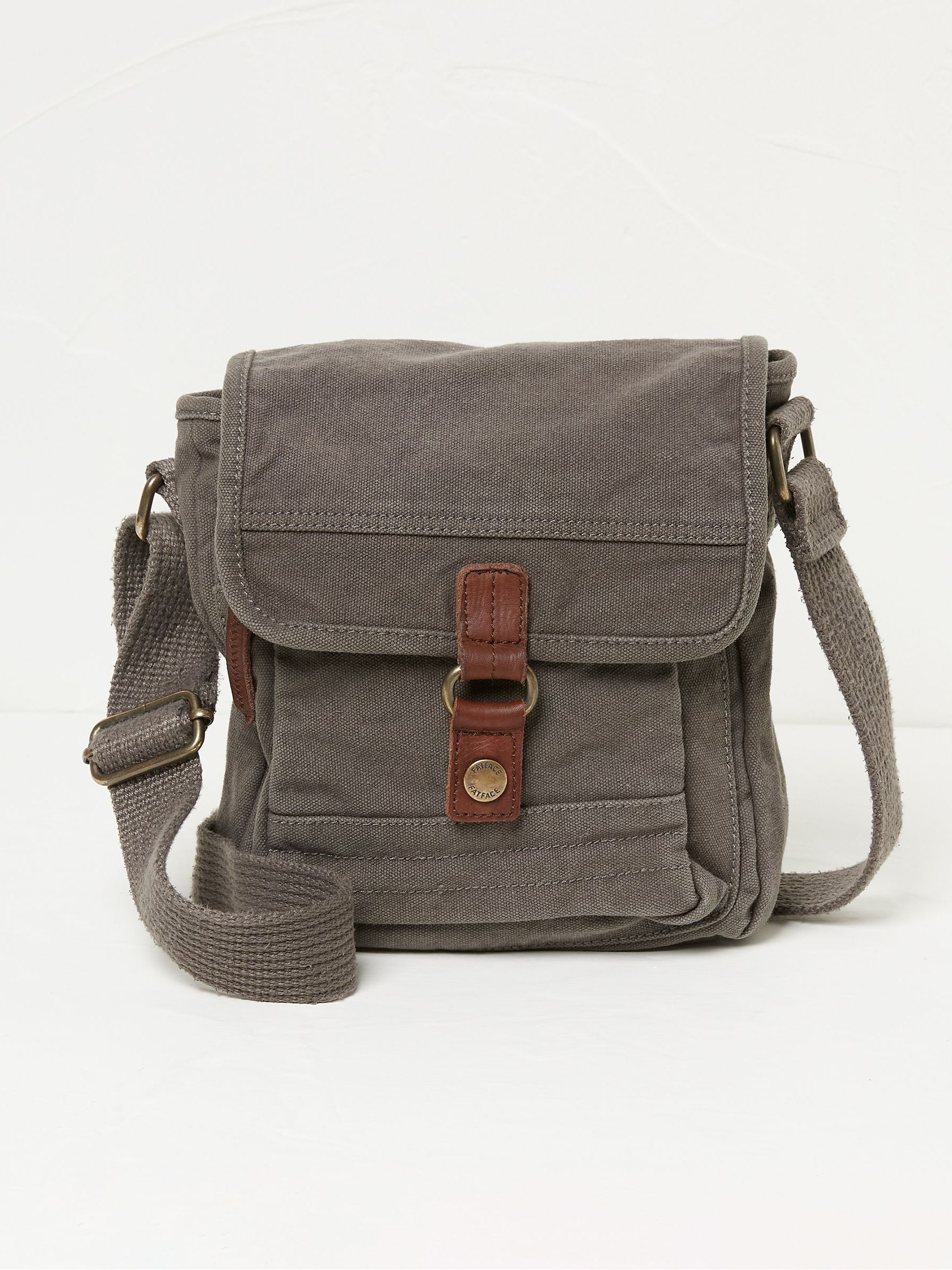 Easton Grey Canvas Crossbody Bag - Image 1 of 1