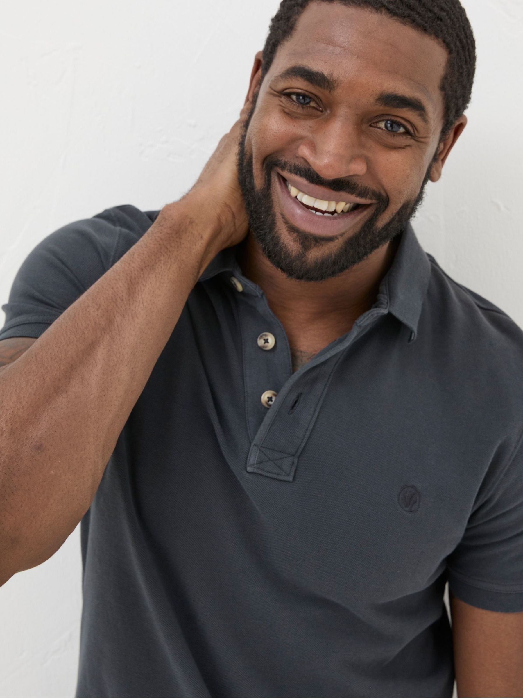 Black 100% Cotton Cotton Pique Polo Shirt - Image 4 of 5