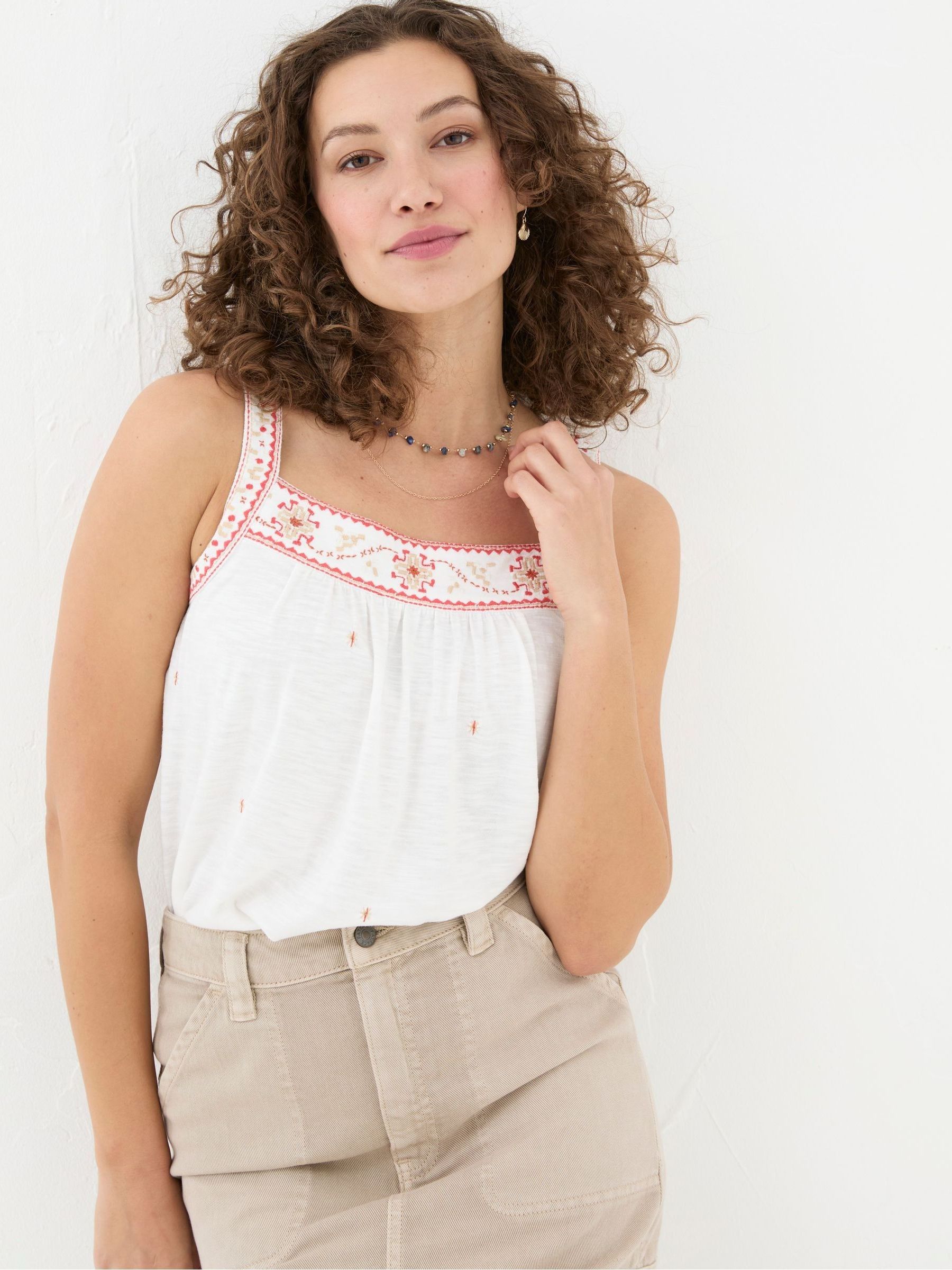 Maeve Cream Embroidered Cami - Image 1 of 5