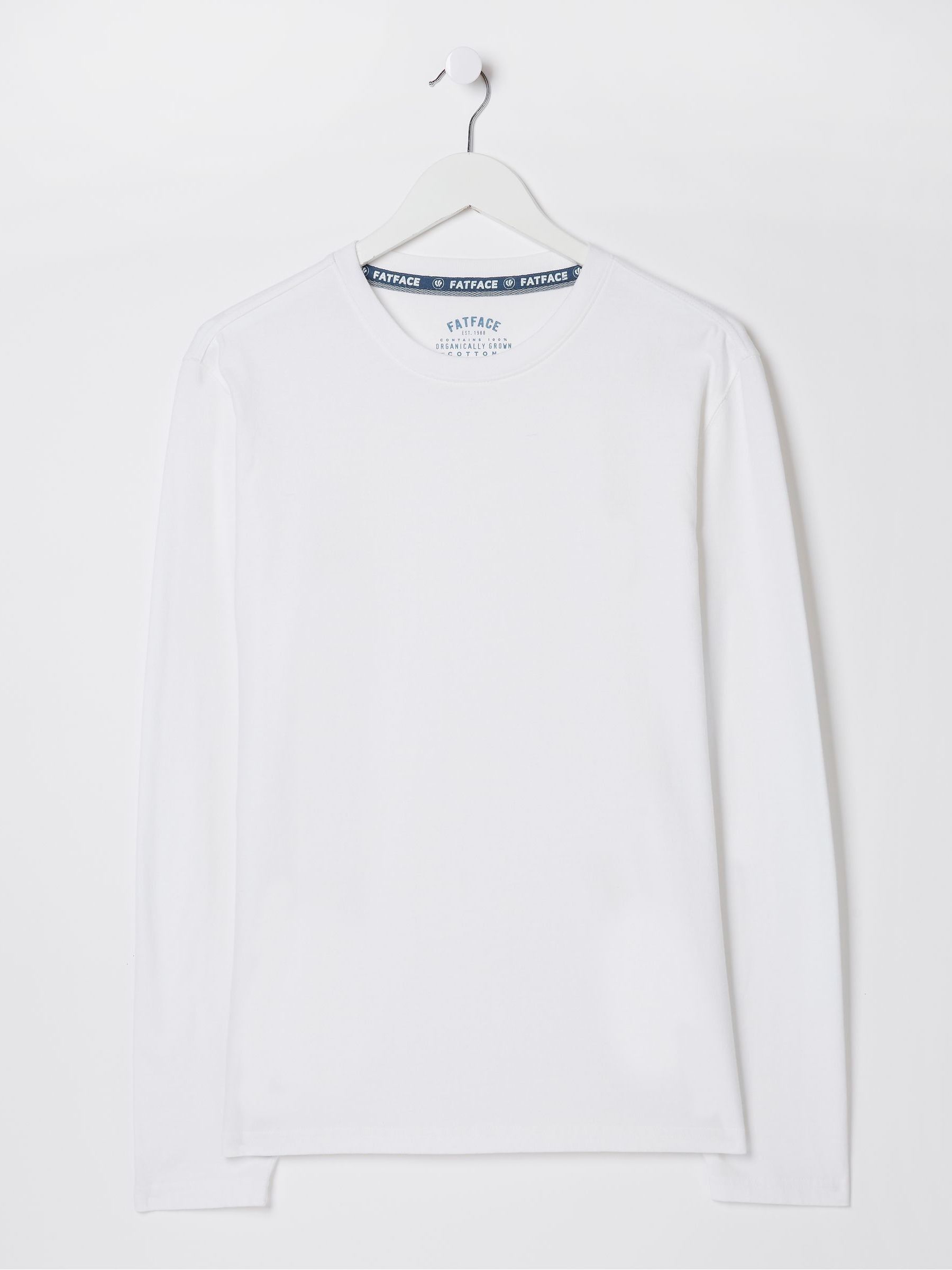White Long Sleeve Lulworth Crew Neck T-Shirt - Image 4 of 4
