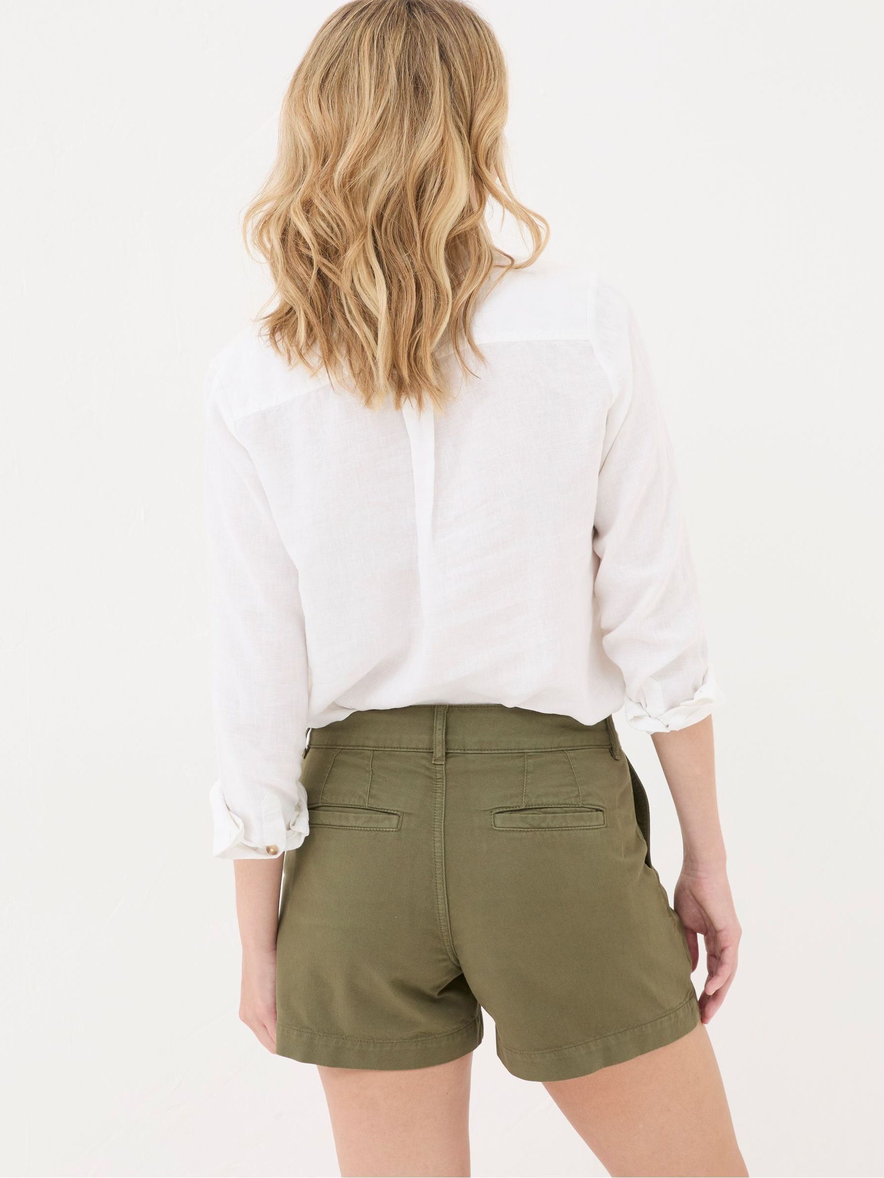 Tia Green Twill Shorts - Image 2 of 5
