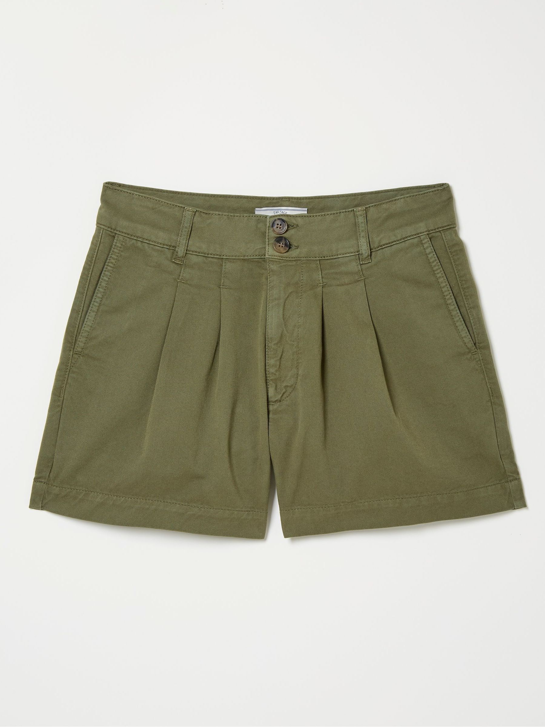 Tia Green Twill Shorts - Image 5 of 5