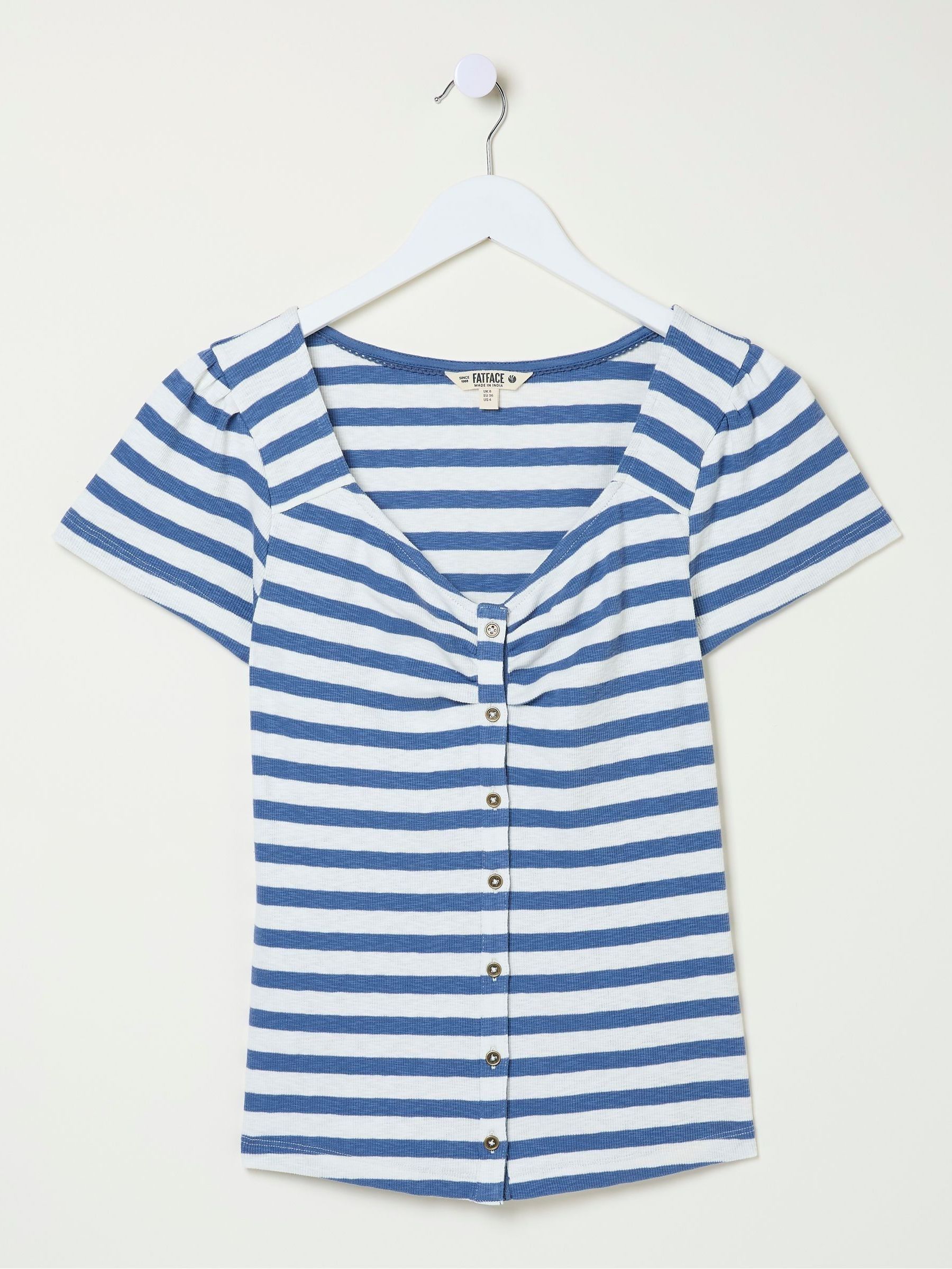 Carly Blue Short Sleeve Top - Image 5 of 5