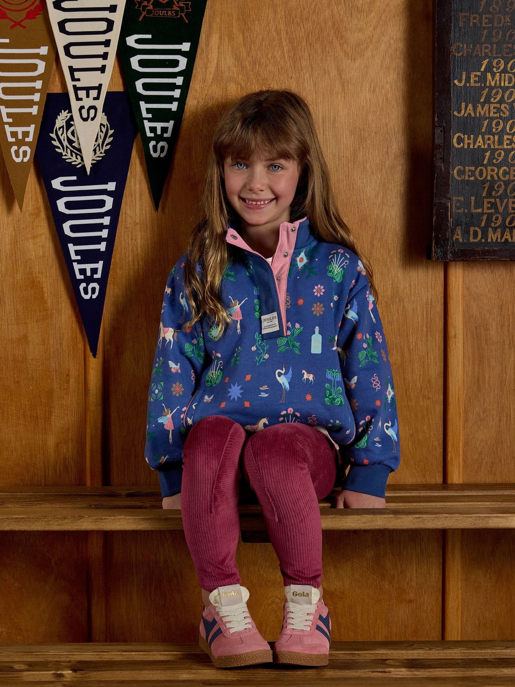 Girls' Burnham Navy Funnel Neck Sweatshirt - Image 3 of 7