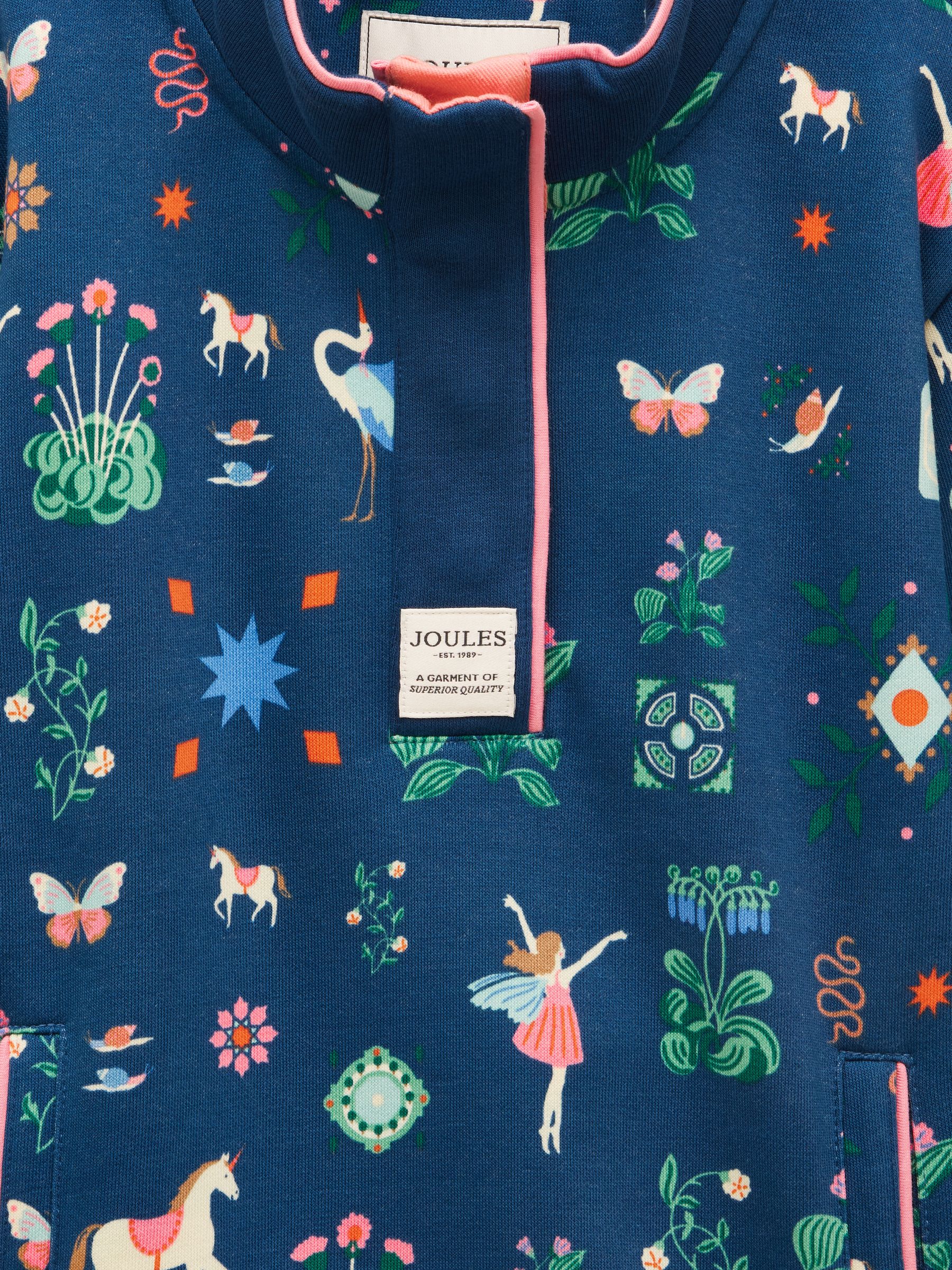 Girls' Burnham Navy Funnel Neck Sweatshirt - Image 6 of 7