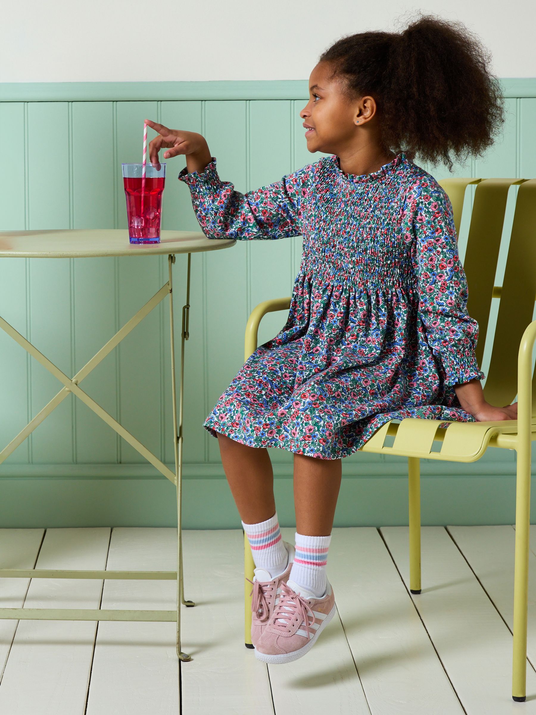 Girls' Gracie Blue Floral Printed Jersey Dress - Image 2 of 6