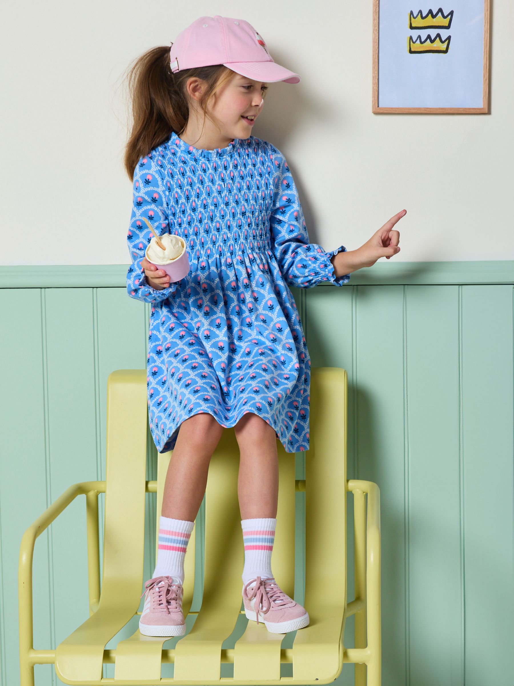 Girls' Gracie Blue Printed Jersey Dress - Image 1 of 6