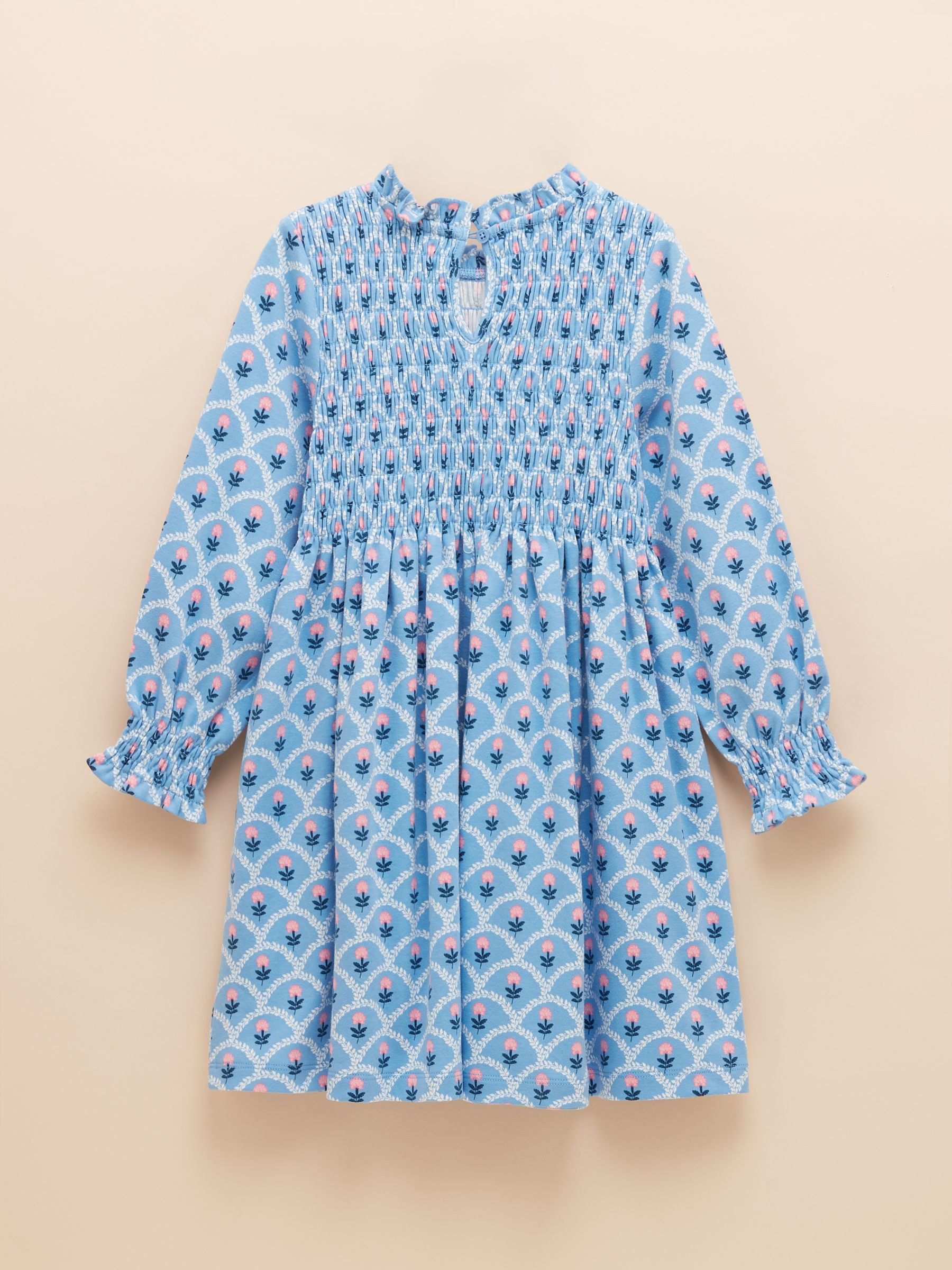 Girls' Gracie Blue Printed Jersey Dress - Image 4 of 6