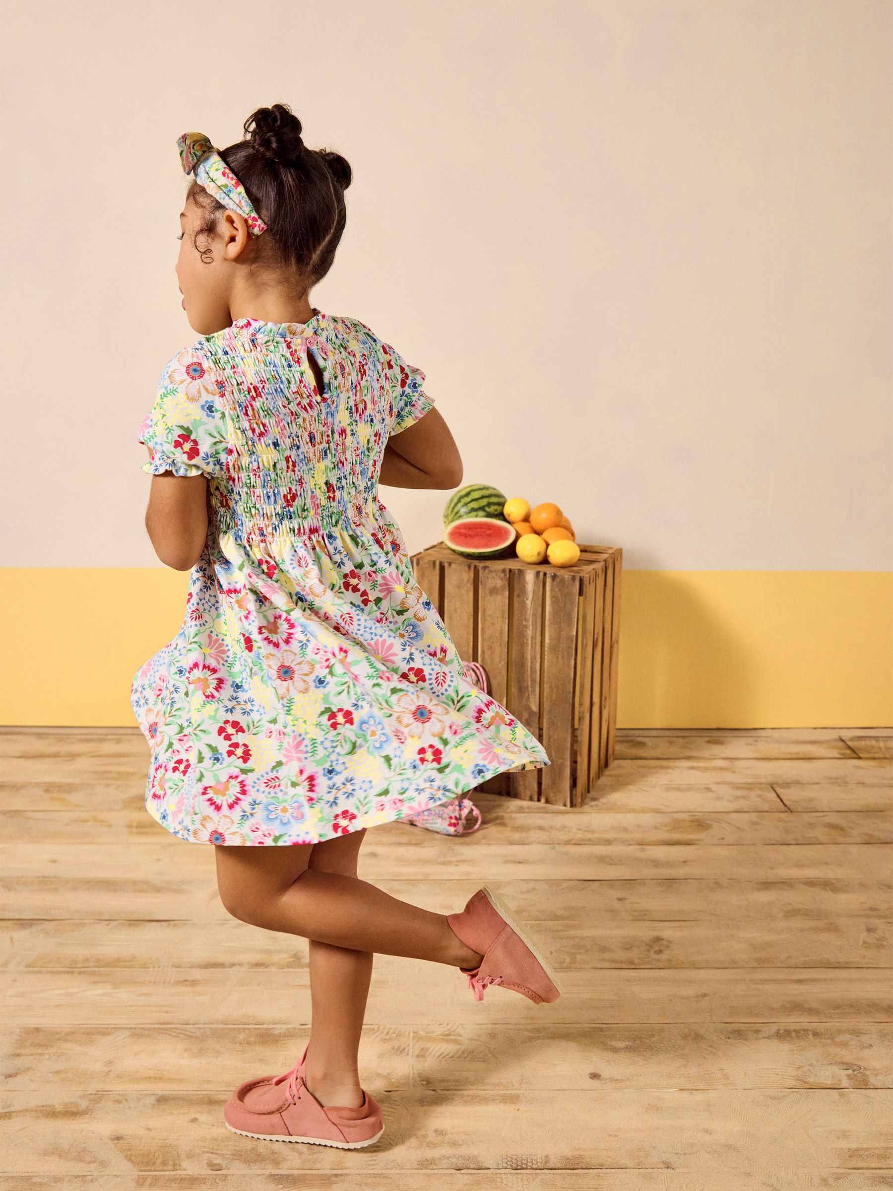 Gracie Multi Short Sleeve Shirred Dress - Image 2 of 7
