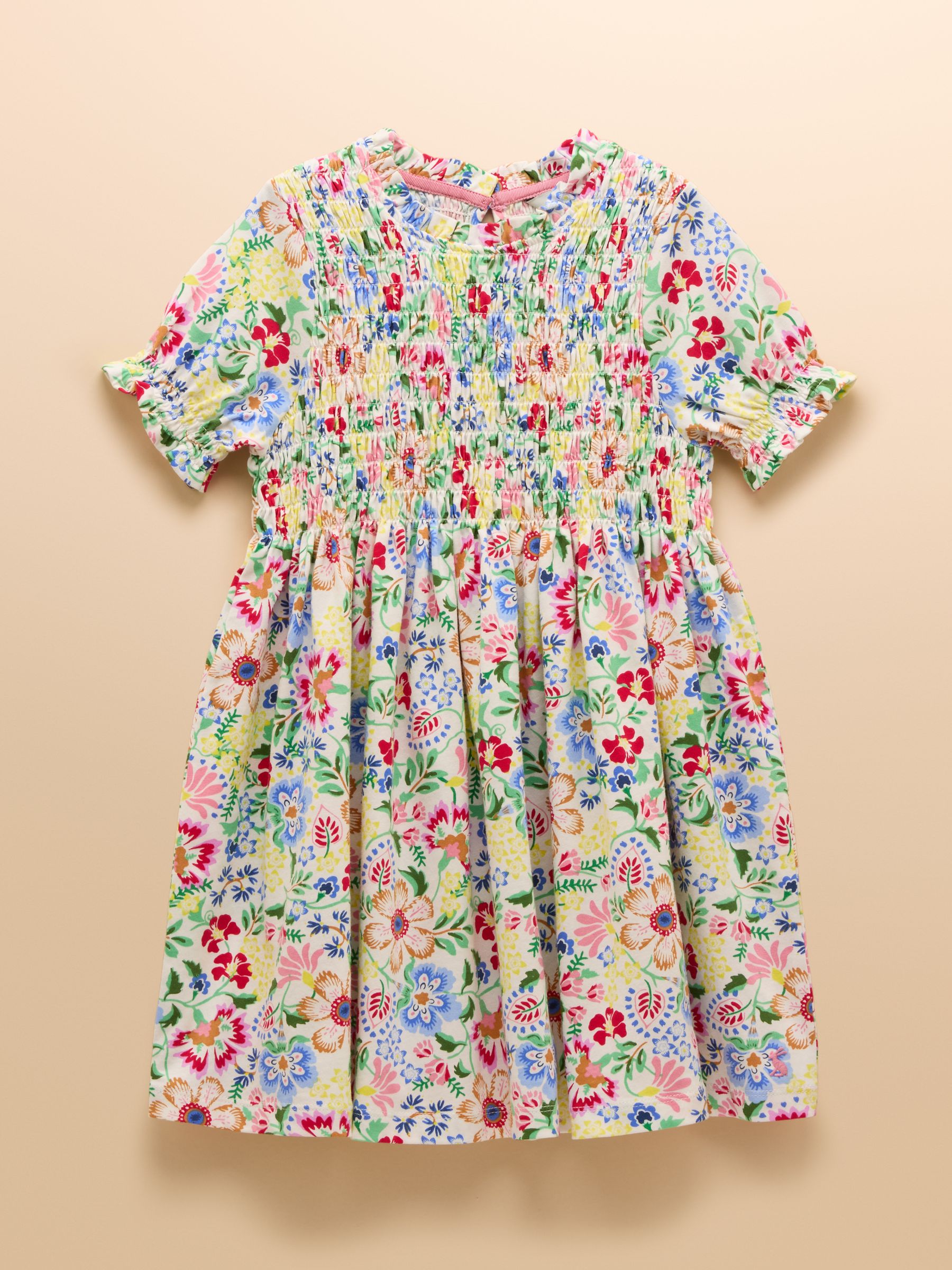 Gracie Multi Short Sleeve Shirred Dress - Image 4 of 7