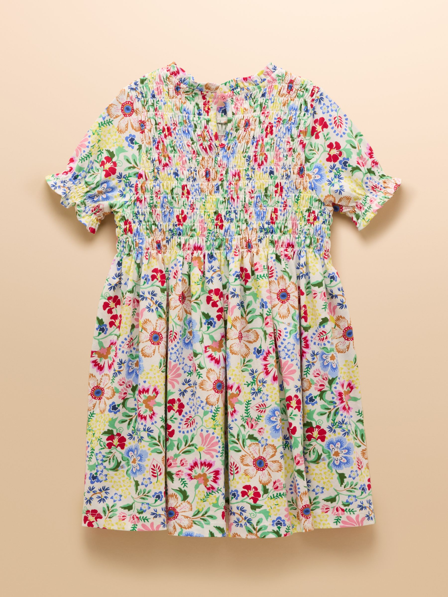 Gracie Multi Short Sleeve Shirred Dress - Image 5 of 7