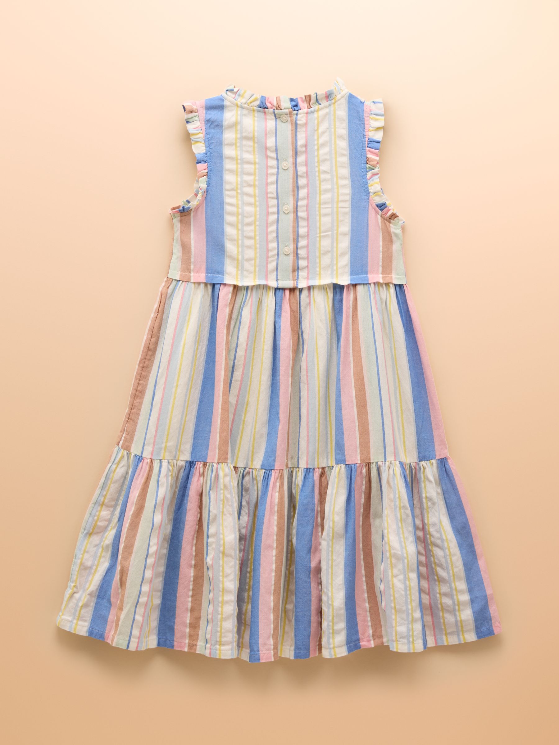 Poppie Blue & Pink Woven Midi Dress - Image 2 of 4